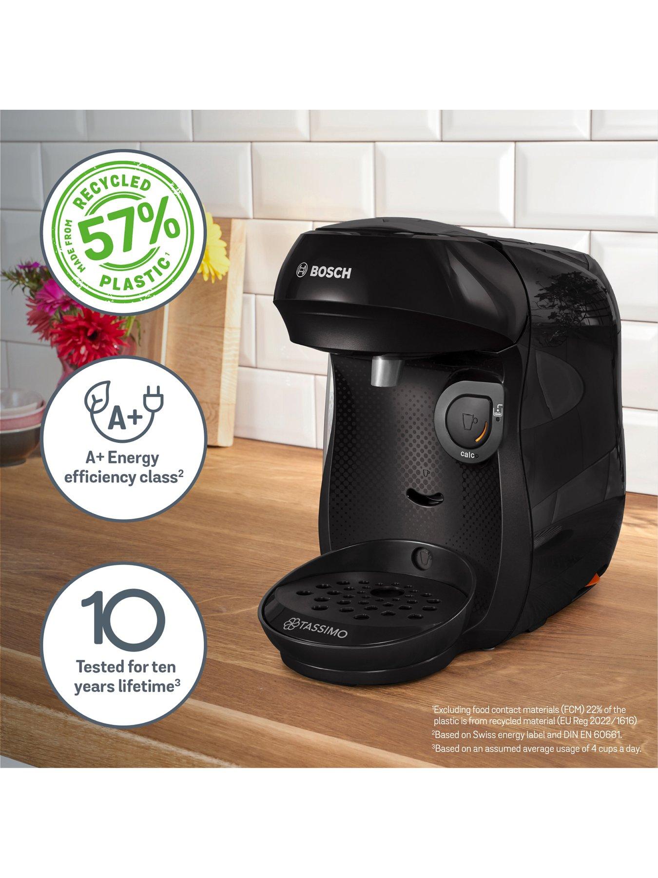 Image 3 of 8 of Tassimo by Bosch Happy Friendly Pod Coffee Machine with 70 Drinks Value Starter Bundle, TAS102EGBC - Black