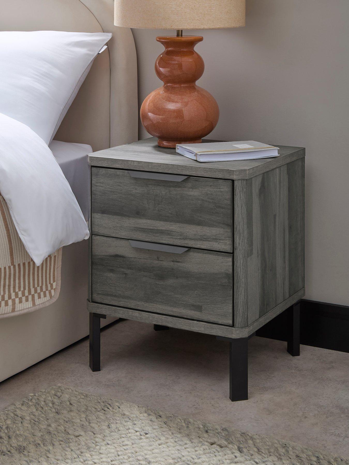 Image 1 of 7 of Very Home Harlem 2 Drawer Bedside Chest&nbsp;- Black Oak - FSC&reg; Certified