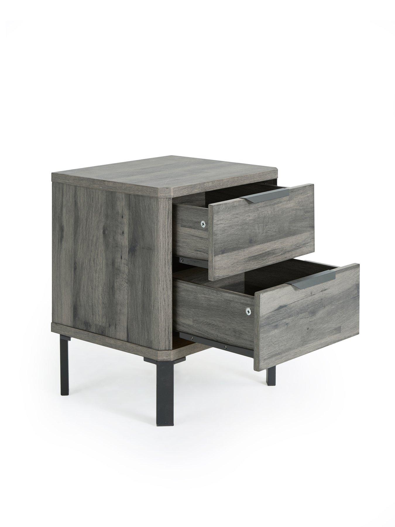 Image 4 of 7 of Very Home Harlem 2 Drawer Bedside Chest&nbsp;- Black Oak - FSC&reg; Certified