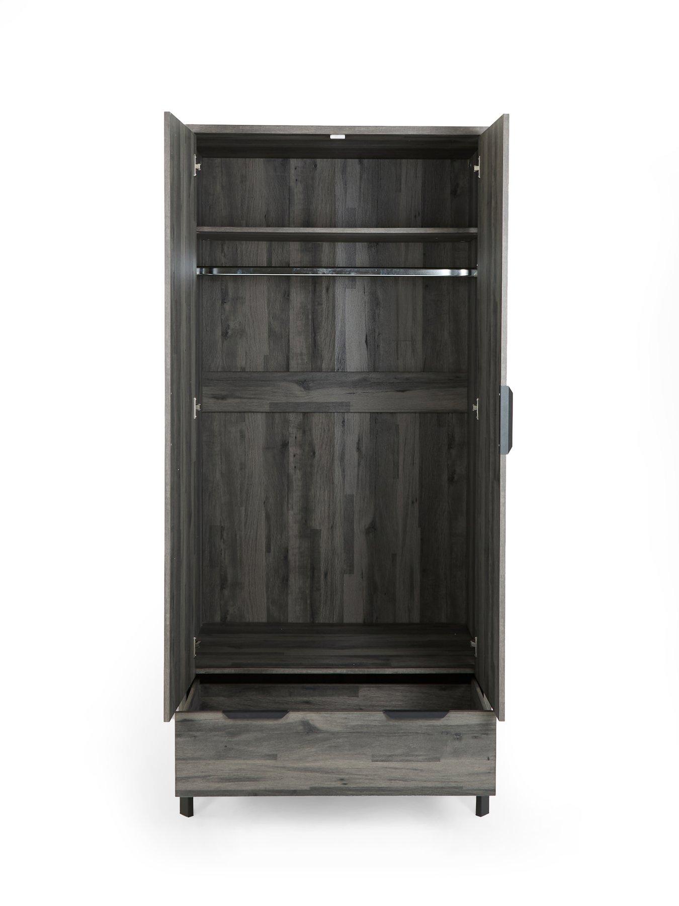 Image 3 of 7 of Very Home Harlem 2 Door Wardrobe - Black Oak&nbsp;- FSC&reg; Certified