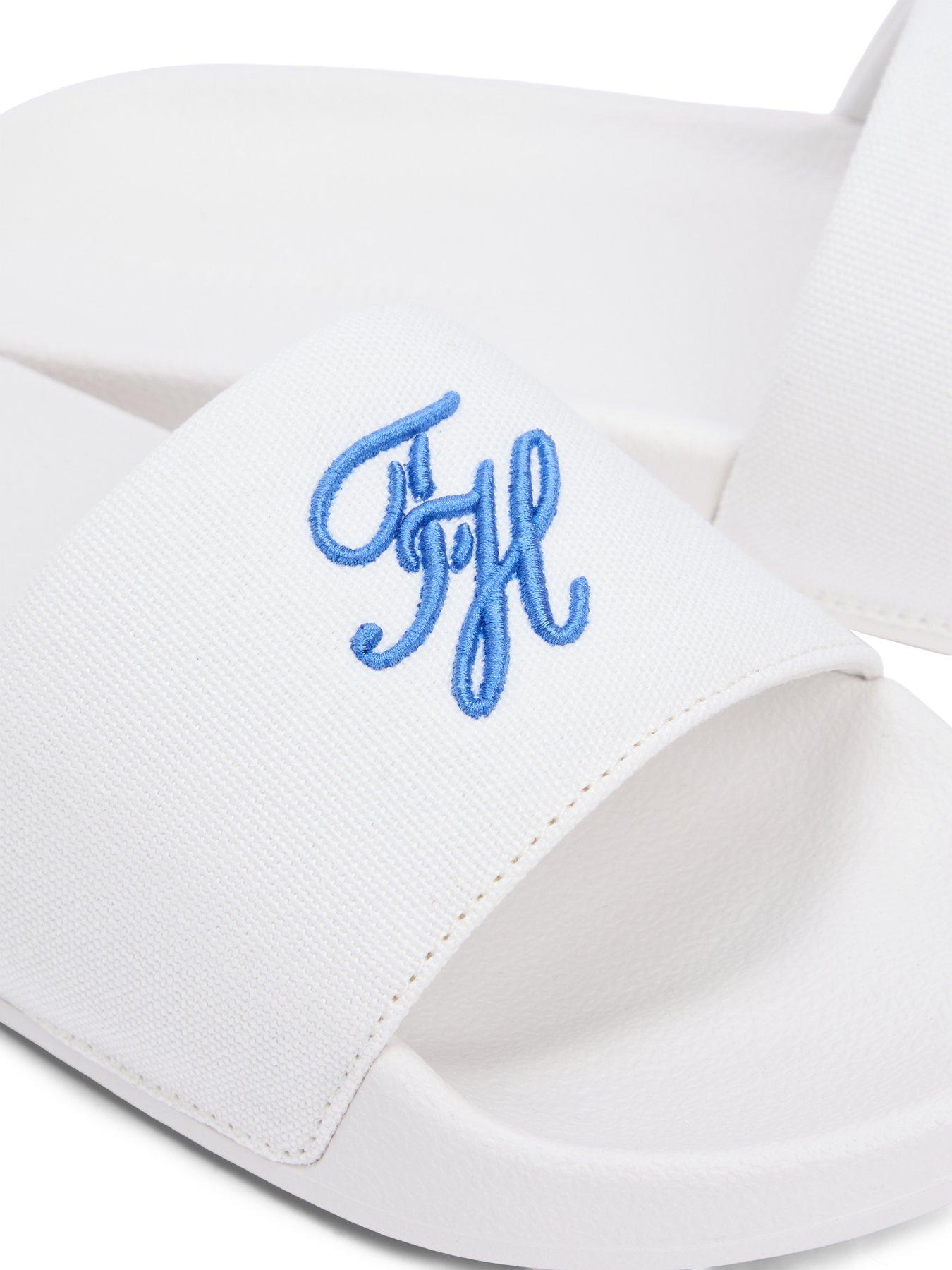 Image 6 of 6 of Tommy Hilfiger TH Script Pool Sliders - White