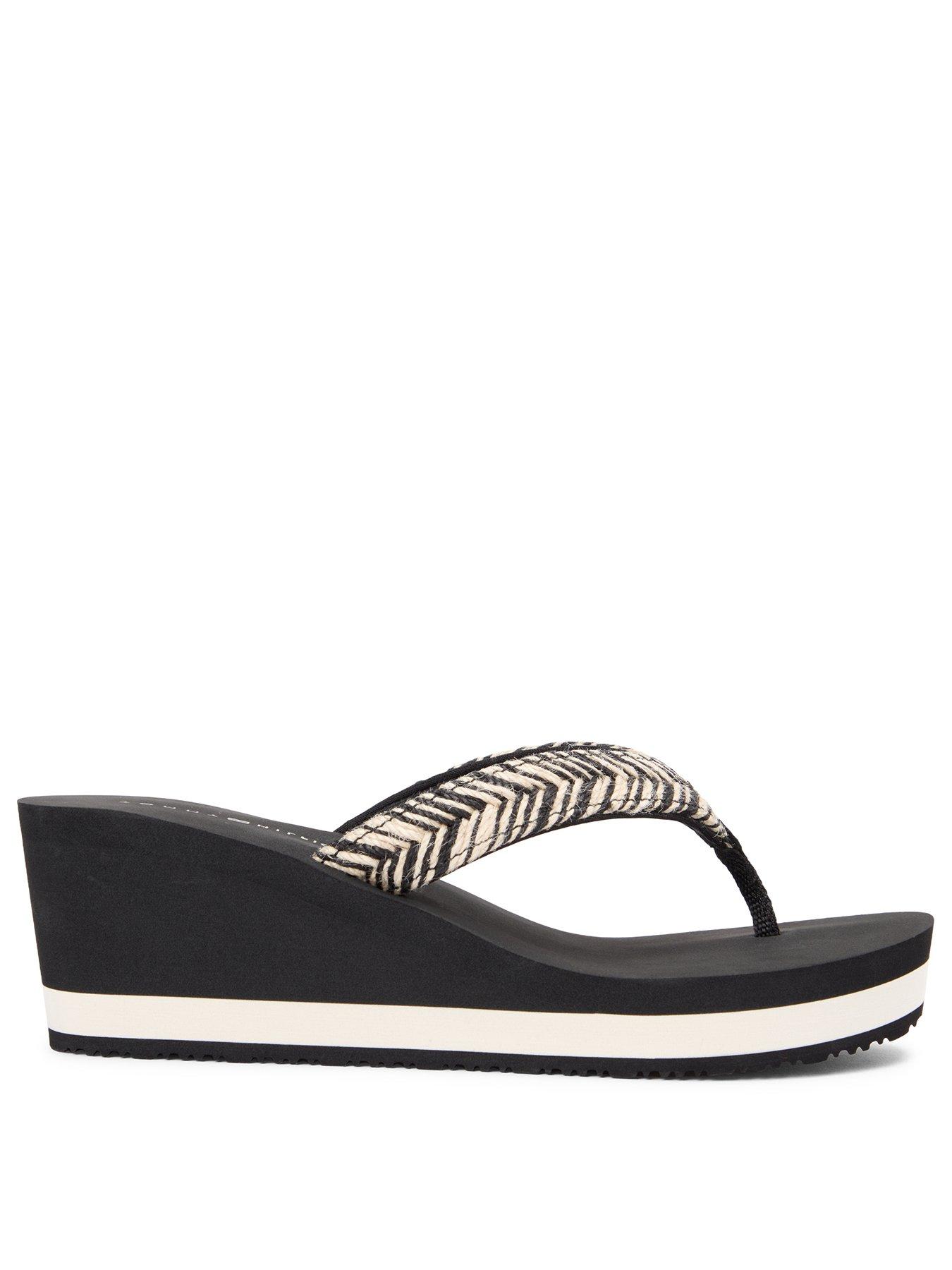 Image 2 of 6 of Tommy Hilfiger Rope Summer Sandals - Black