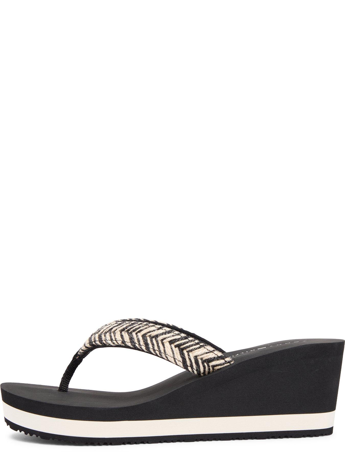 Image 5 of 6 of Tommy Hilfiger Rope Summer Sandals - Black