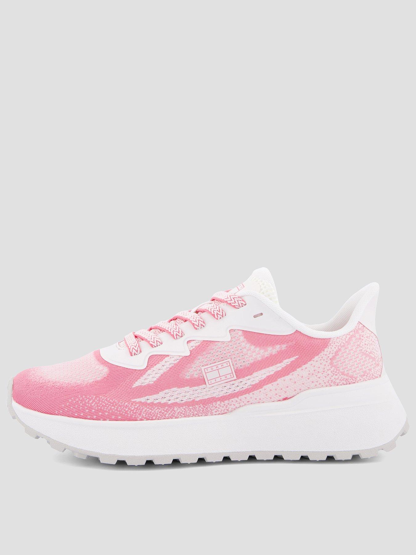 Tommy Jeans Mesh Jacquard Knit Cleat Trainers - Pink