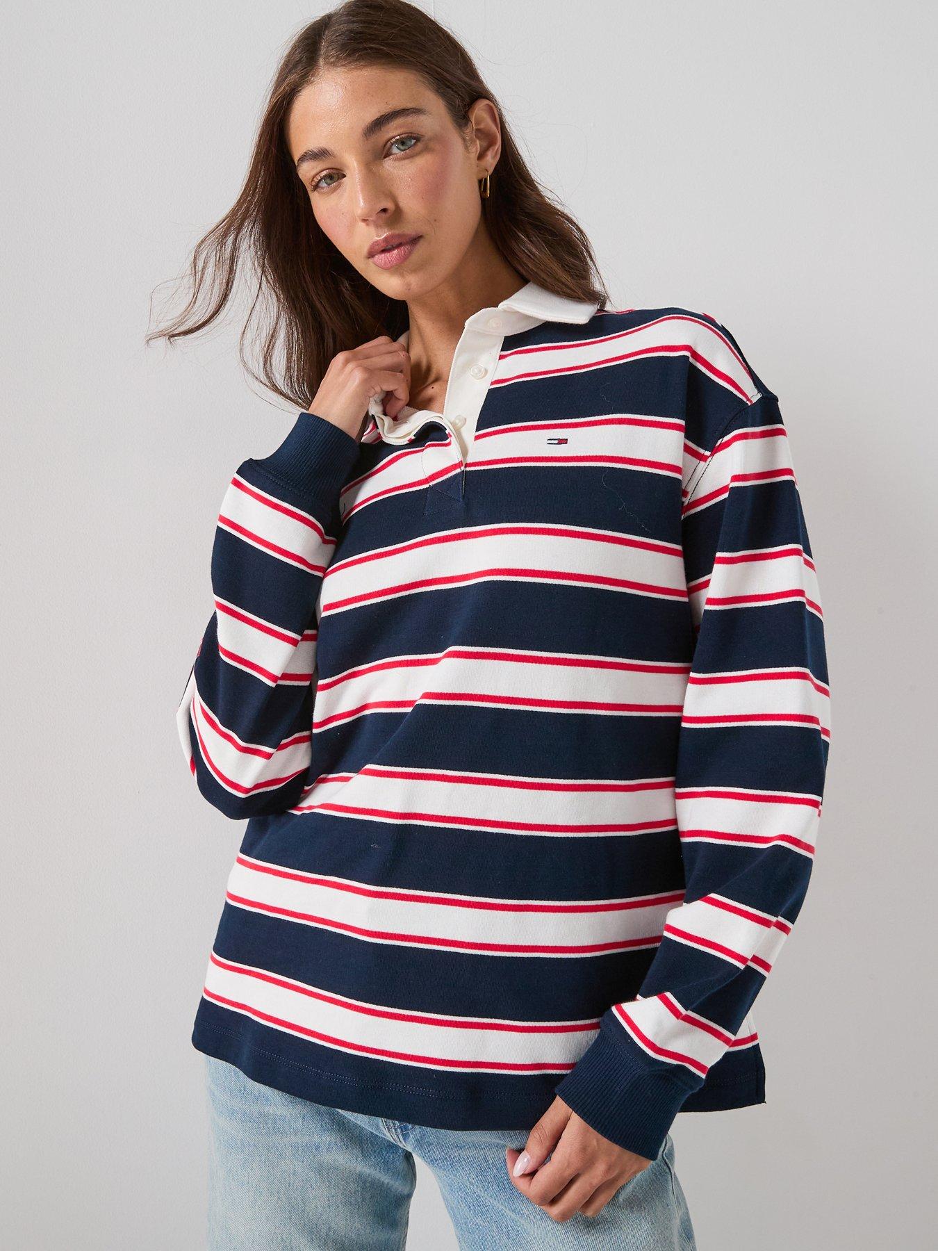 Tommy Jeans Stripe Rugby Top - Navy