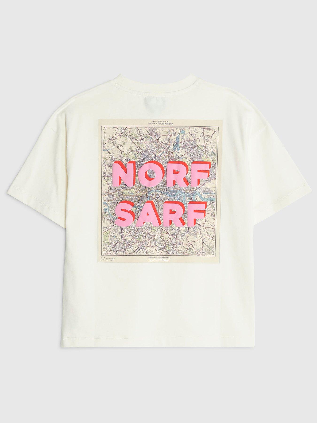 River Island Older Boys Real Hackey Dave Norf Sarf T-Shirt - Cream