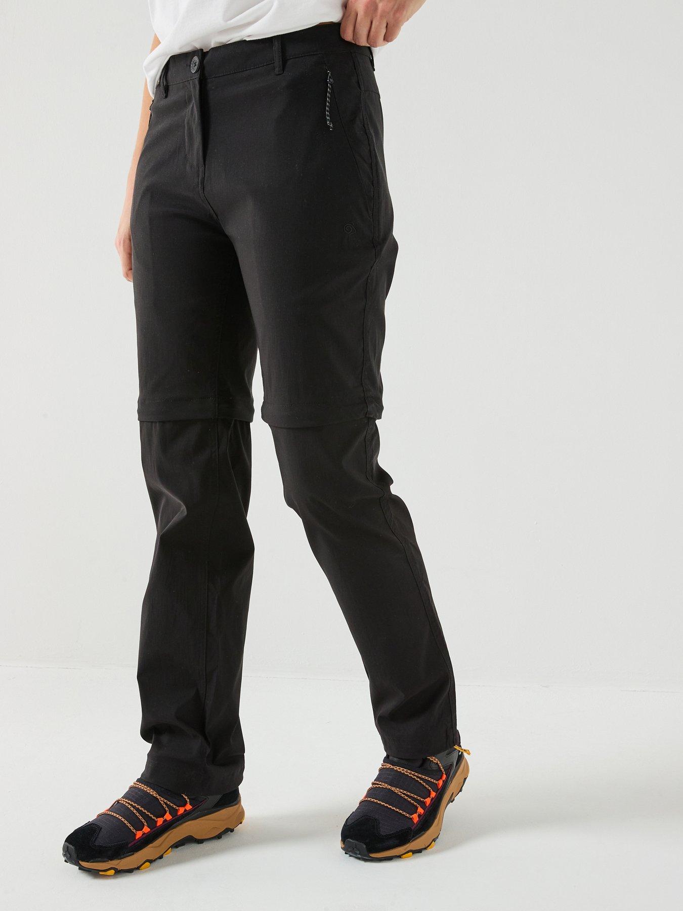 Craghoppers Womens Kiwi Pro III Convertible Trousers, Black, Size 18, Inside Leg Short, Women