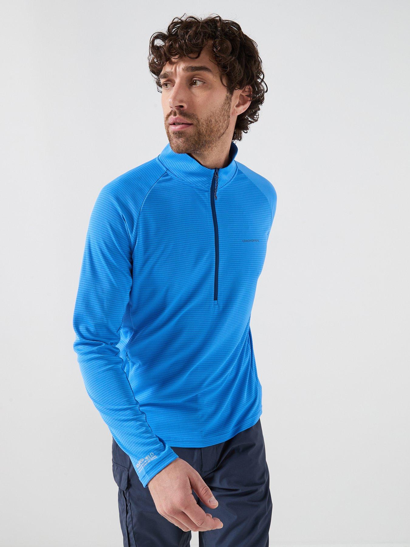 Craghoppers Mens Nosilife Solarshield 1/2 Zip Top - Blue