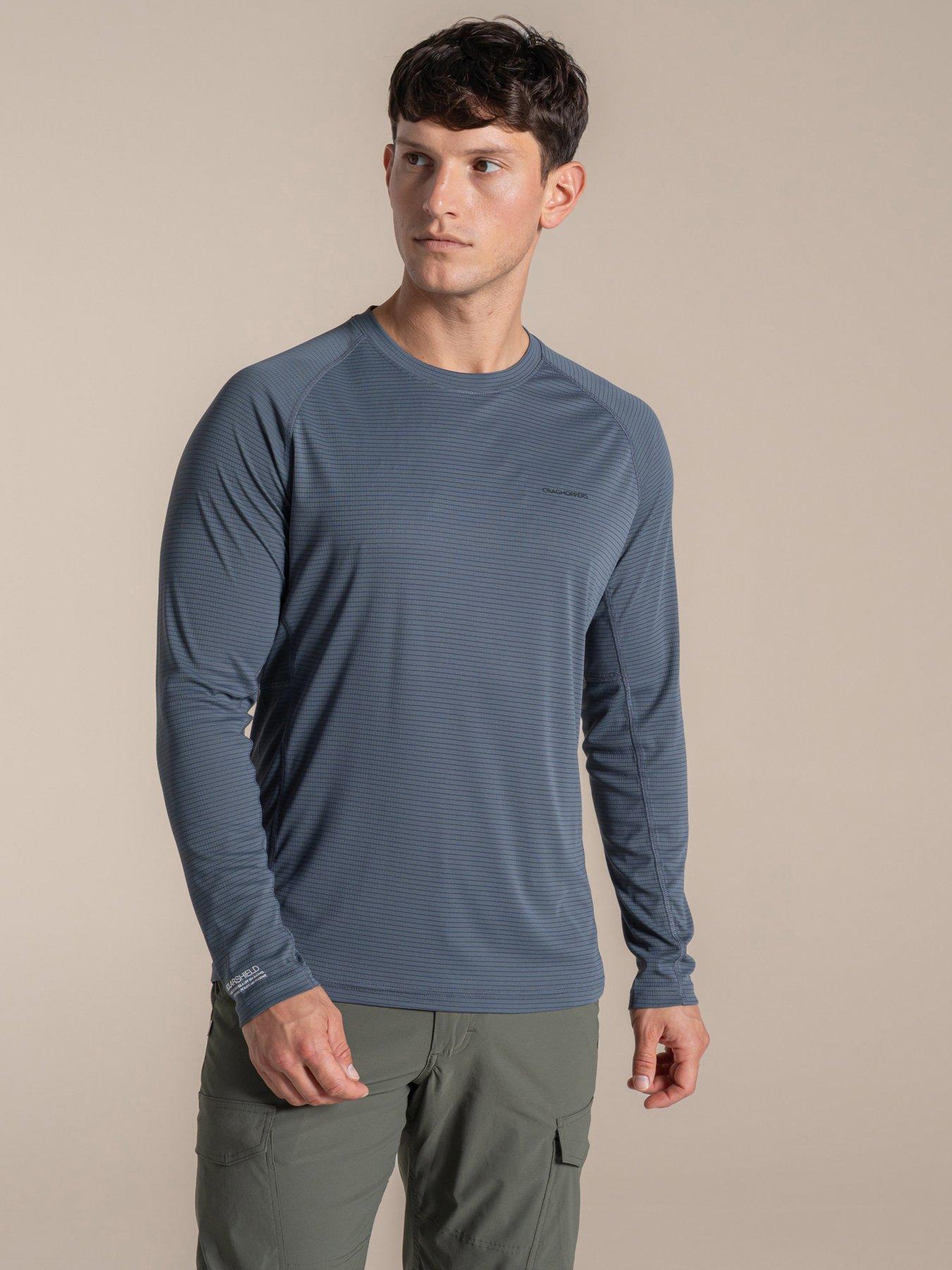 Craghoppers Mens Nosilife Solarshield+ Long Sleeved T-shirt, Grey, Size 2Xl, Men