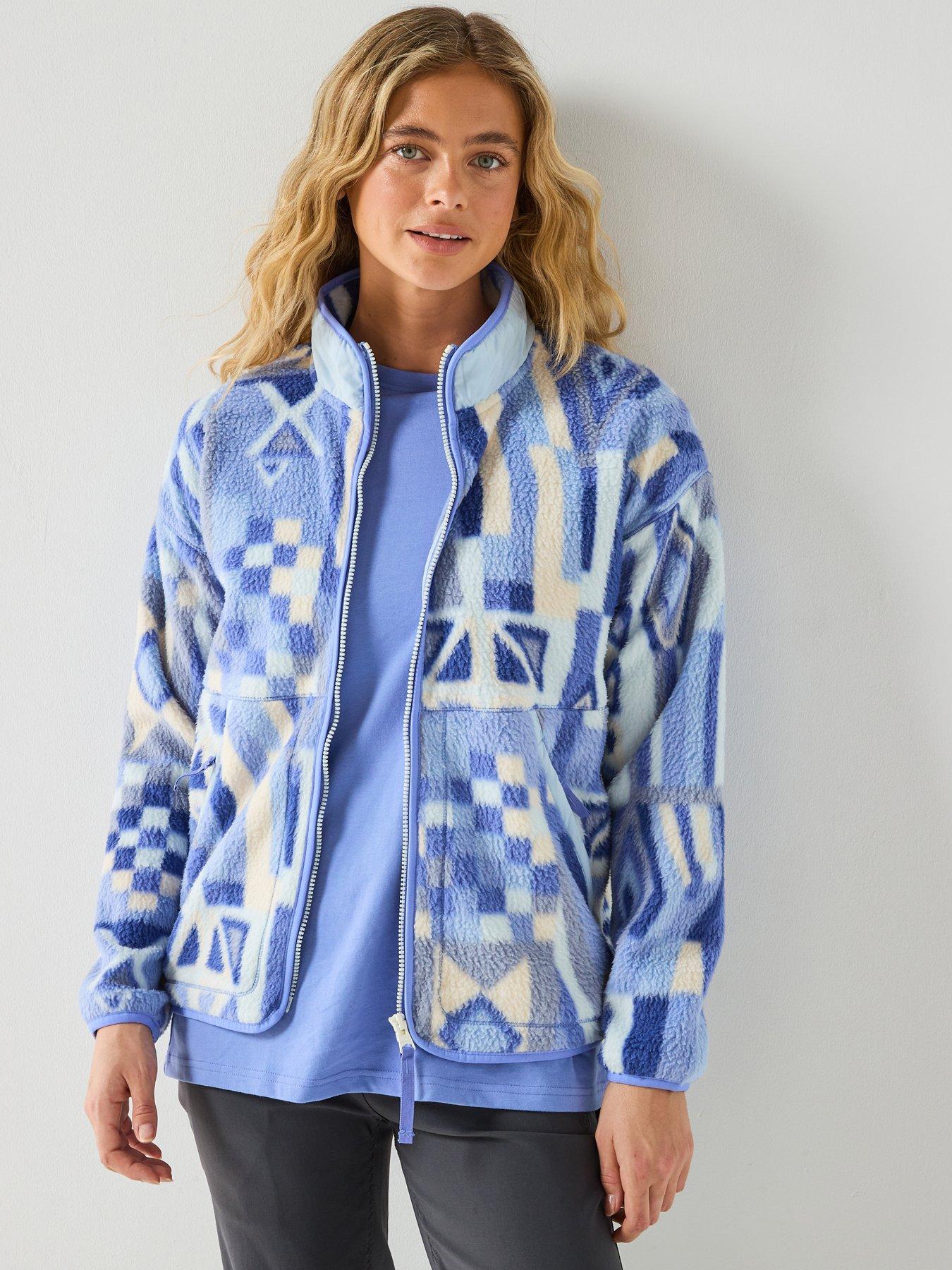 Craghoppers Womens Dante Printed Full Zip Fleece, Blue, Size 10, Women