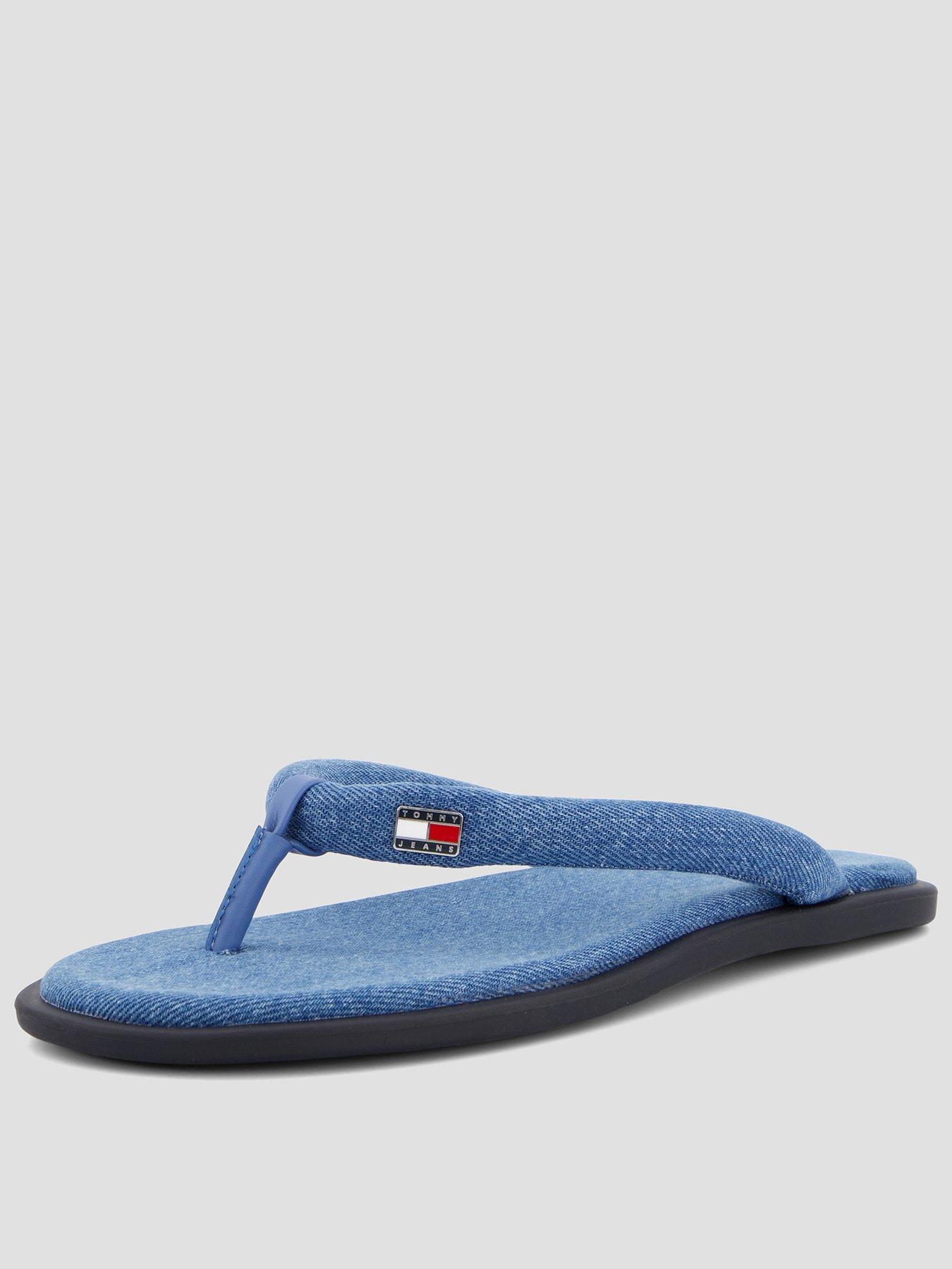 Tommy Jeans Padded Denim Casual Sandal, Blue, Size 40, Women