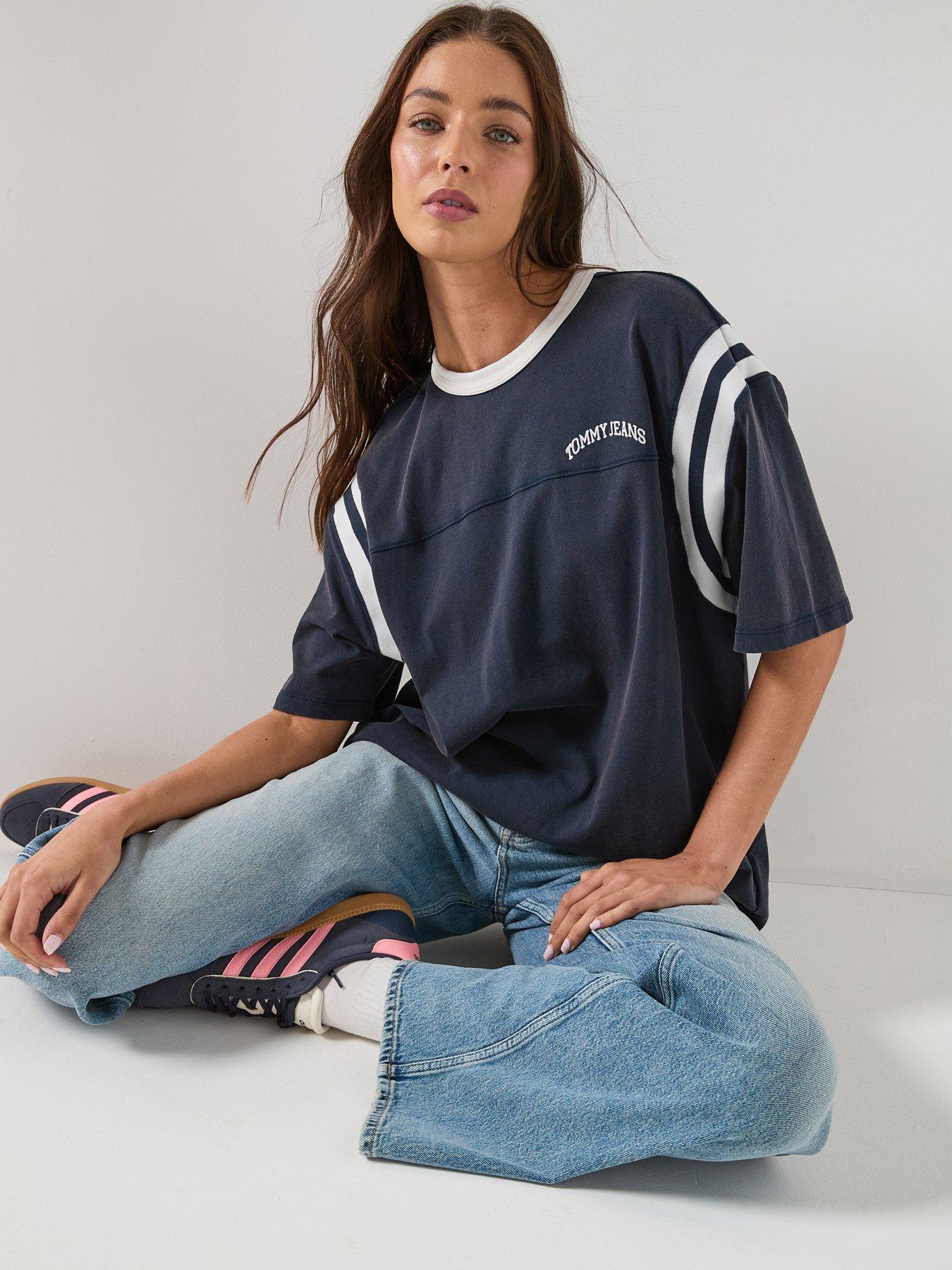 Tommy Jeans Varsity Short Sleeve Top - Navy