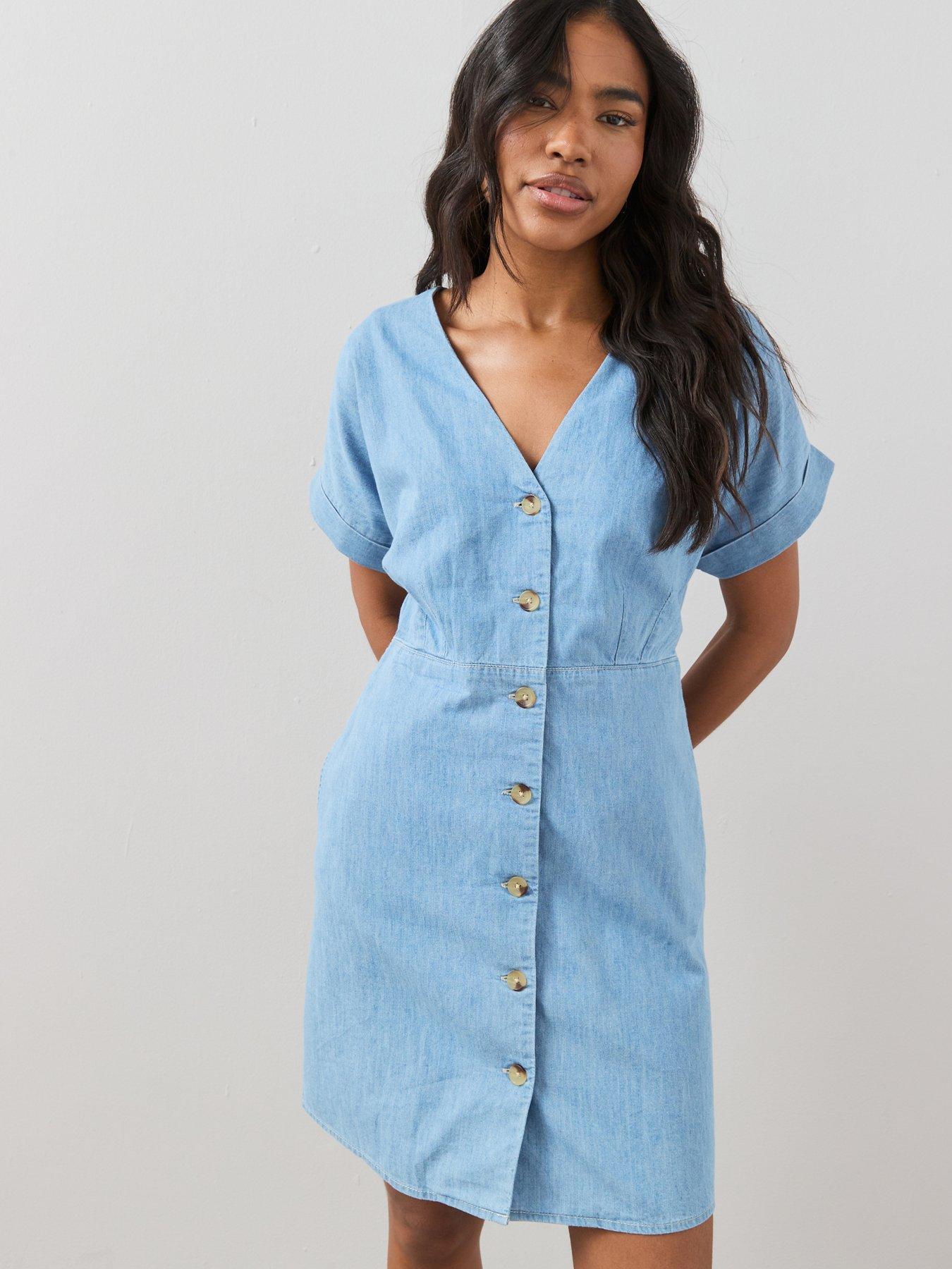 sachin and babi light blue dress Vintage Style Tea Midi Dress Women's Workwear Dresses Uk Shomport Summer  Casual Dresses For Women Loose Short Sleeve Midi Dress Tiered Ruffle Long  Dress With Pockets Solid Color, Women's, Size: 2XL main image 0