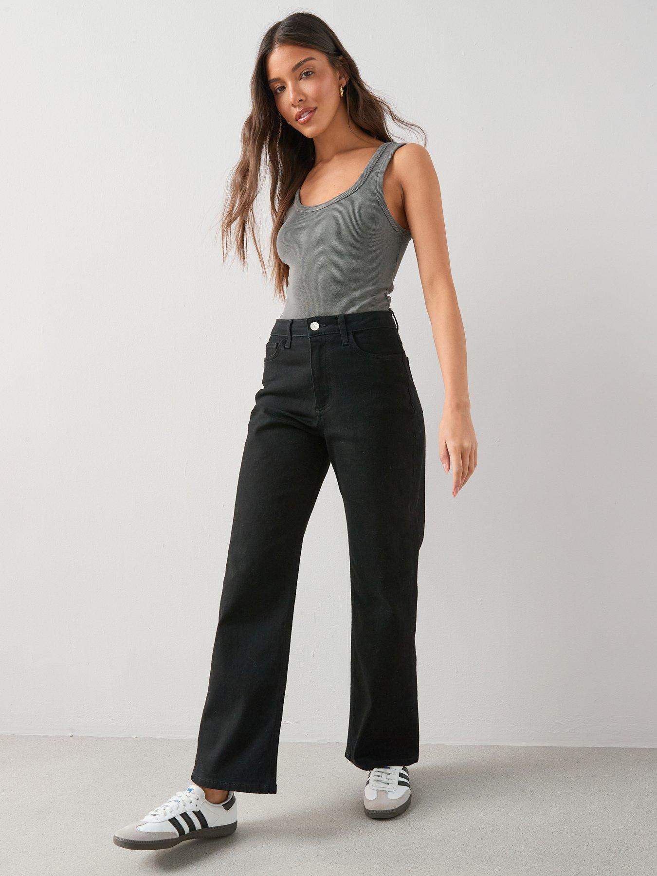 The Very Collection Wide Leg Jeans With Stretch - Black