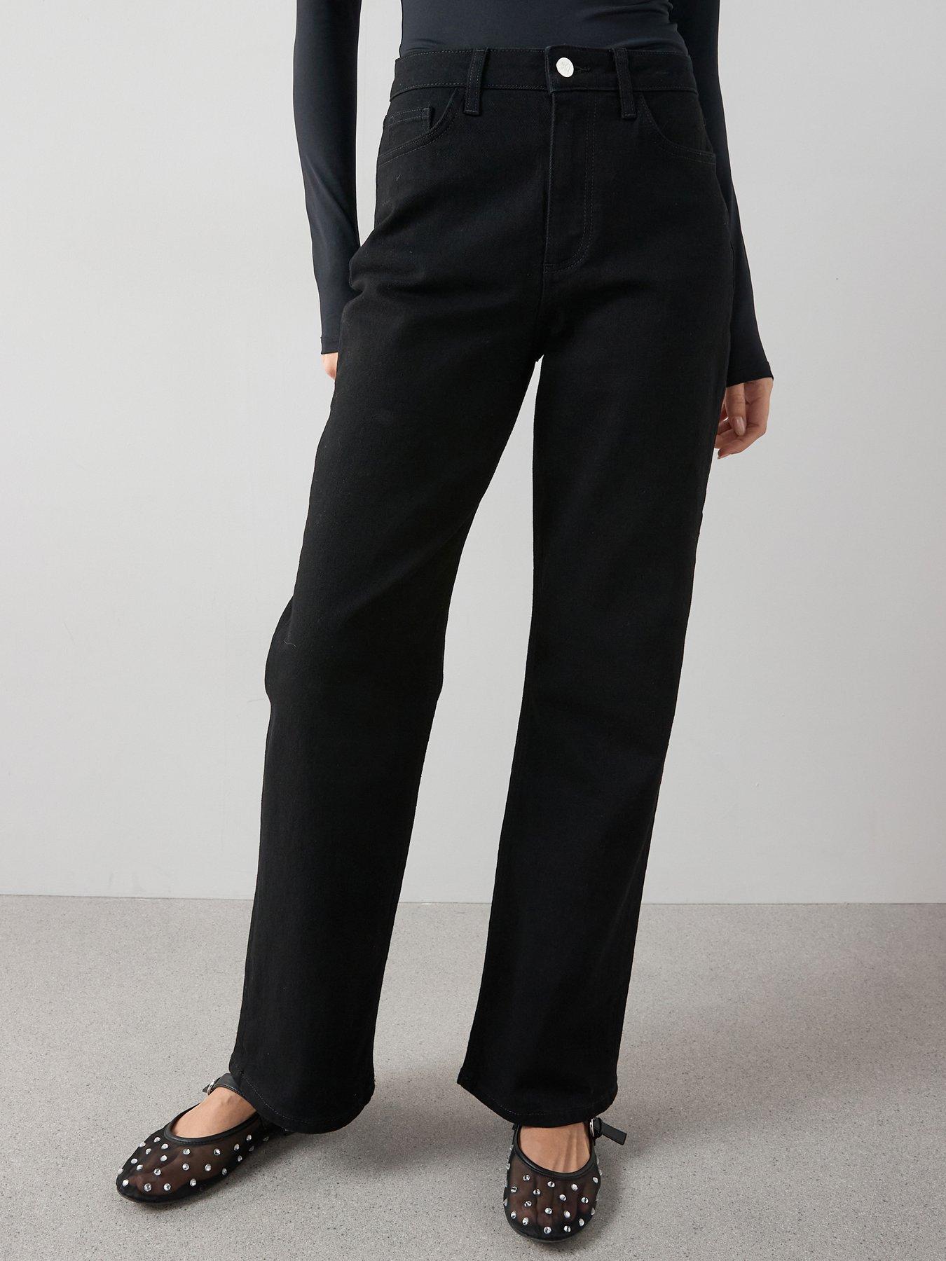 The Very Collection Wide Leg Jeans With Stretch - Black