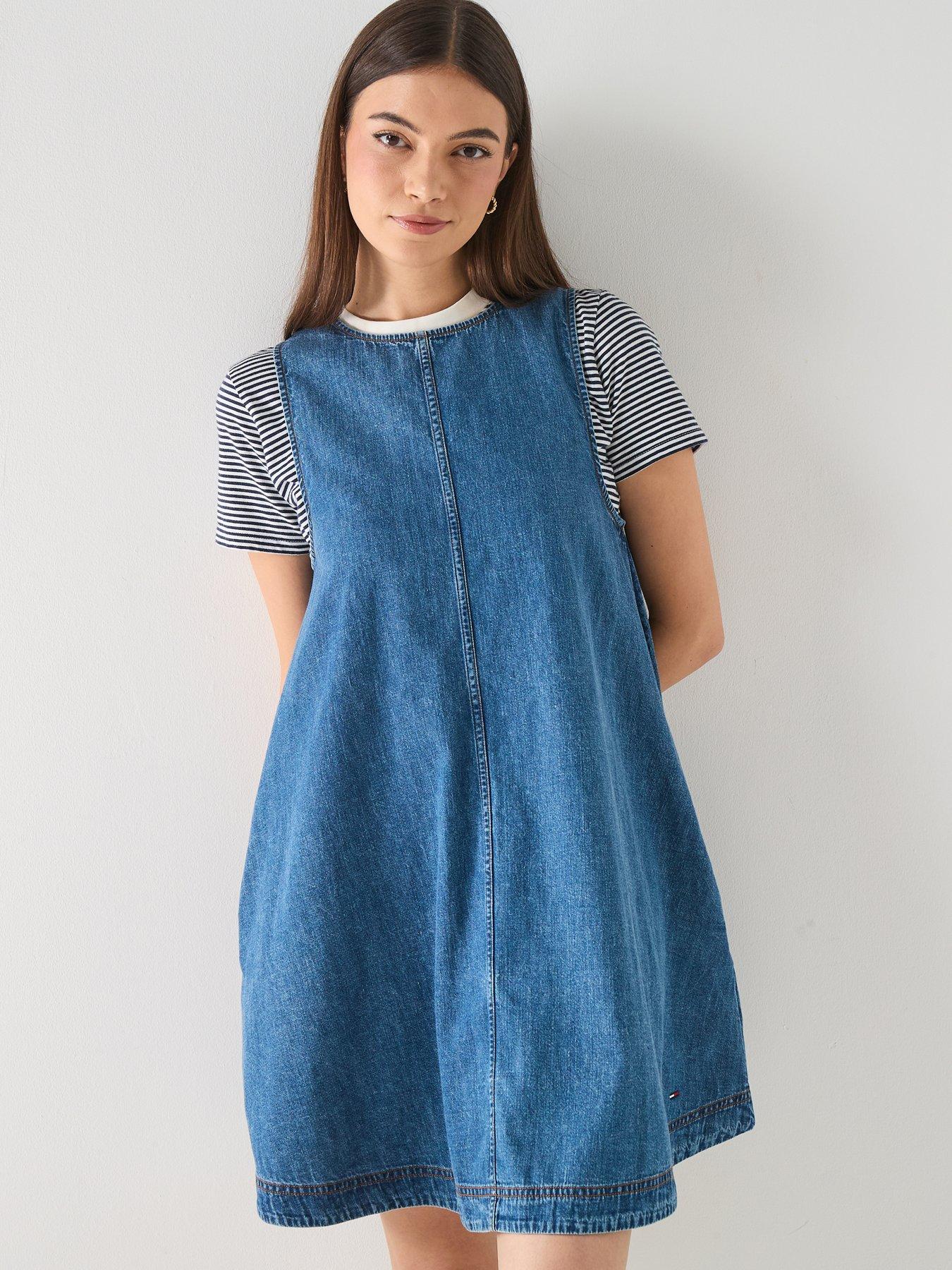 Tommy Jeans A-Line Chambray Dress, Blue, Size Xxl, Women