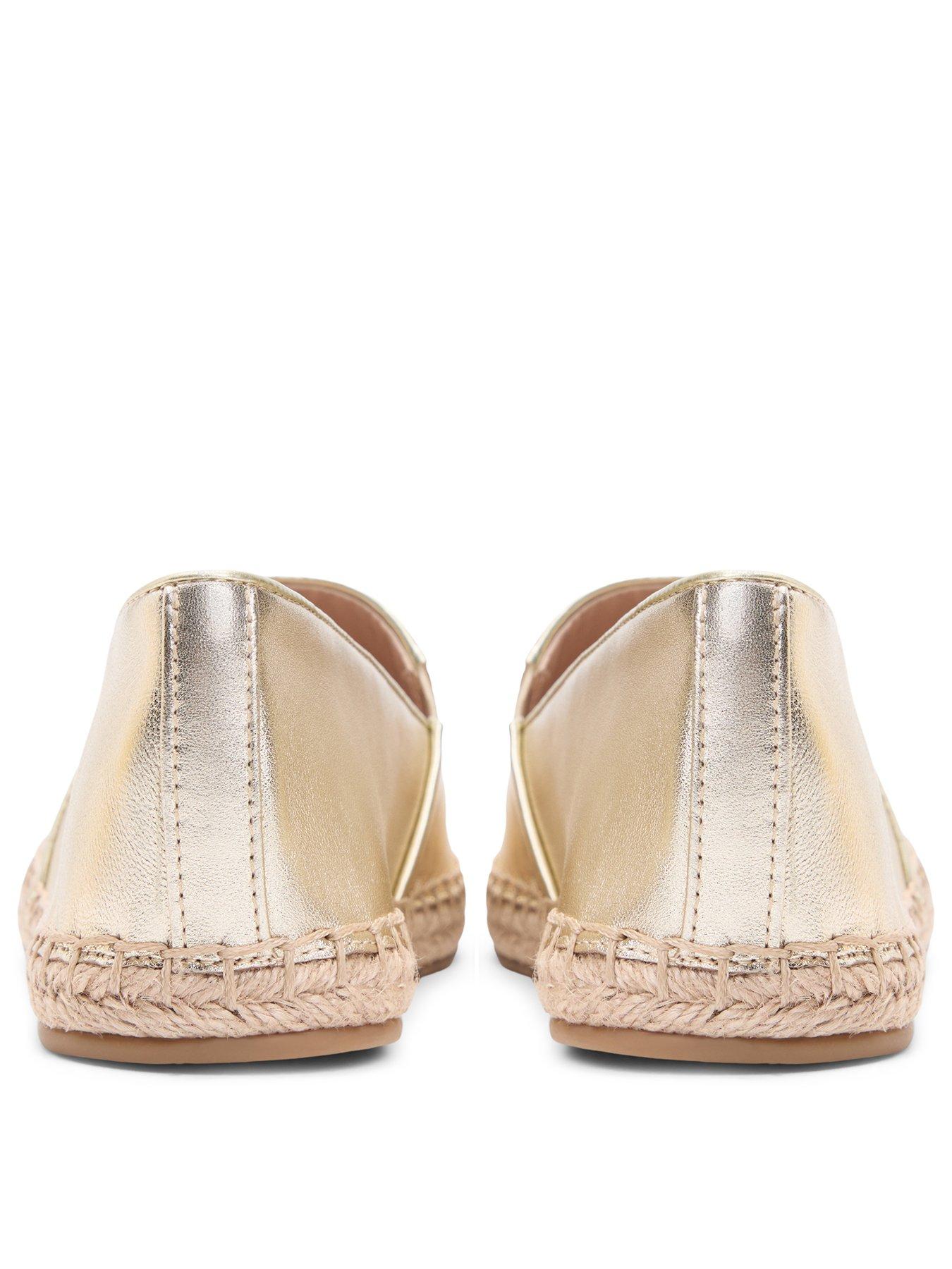 Image 3 of 6 of Tommy Hilfiger Logo Gold Espadrille Shoes