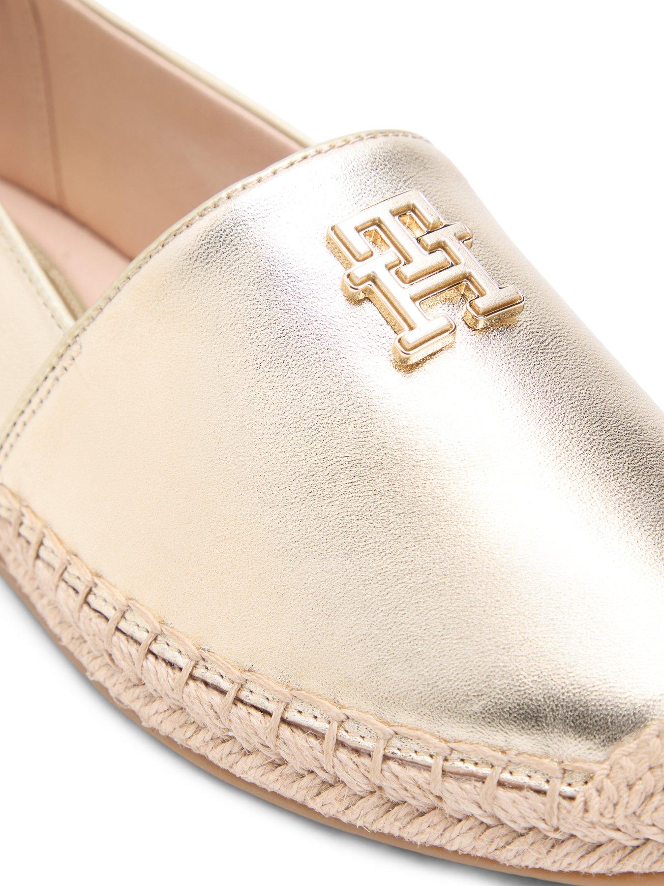 Image 6 of 6 of Tommy Hilfiger Logo Gold Espadrille Shoes
