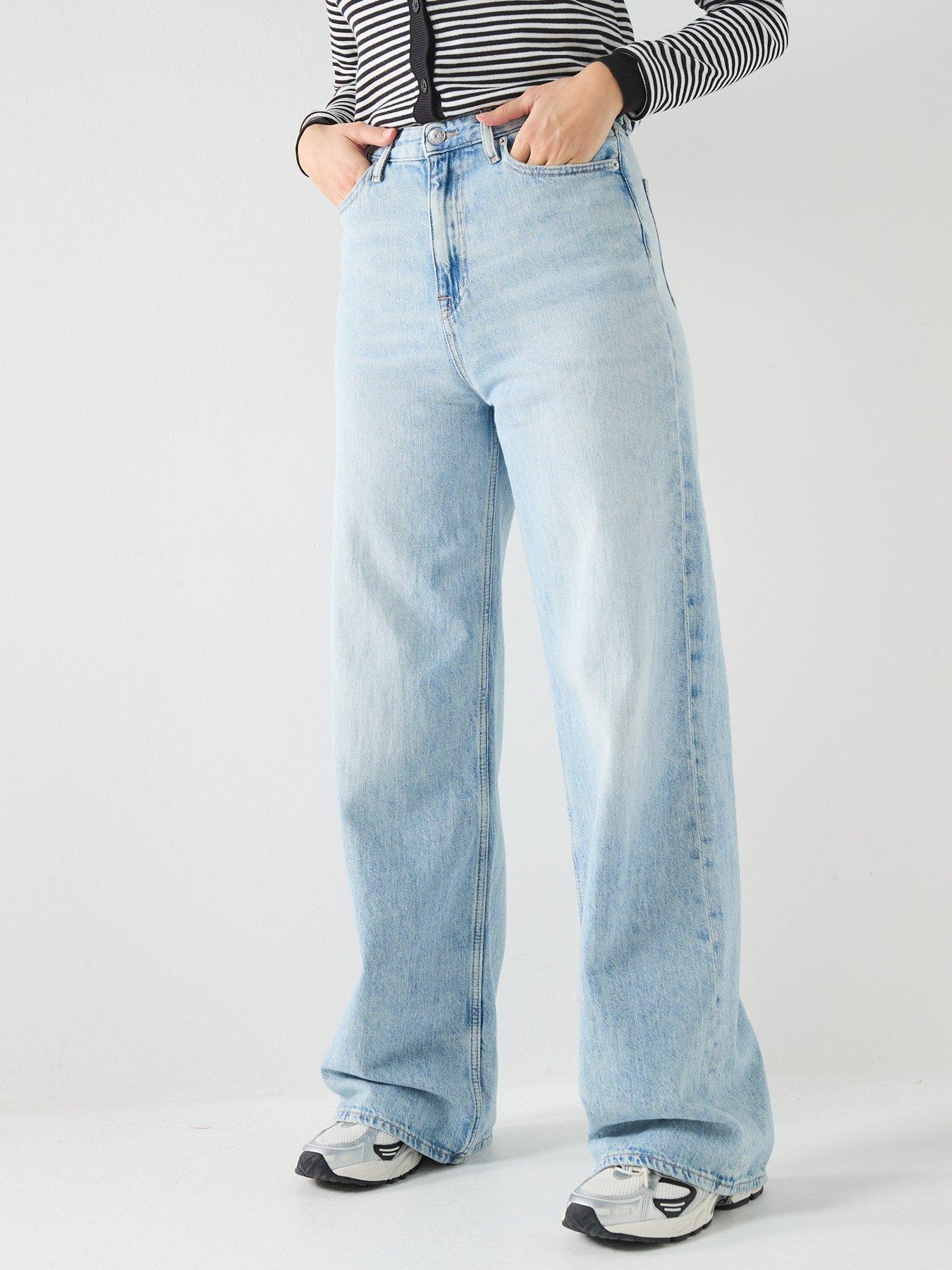Tommy Jeans Claire Straight Leg Jeans, Blue, Size 28, Inside Leg 32, Women