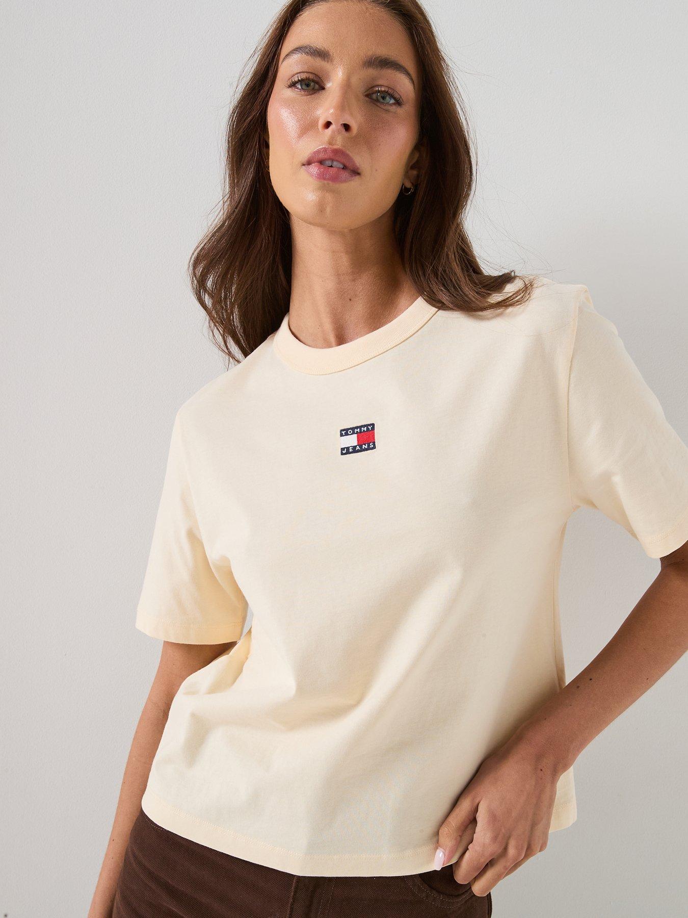 Tommy Jeans Boxy Flag T-Shirt - Yellow