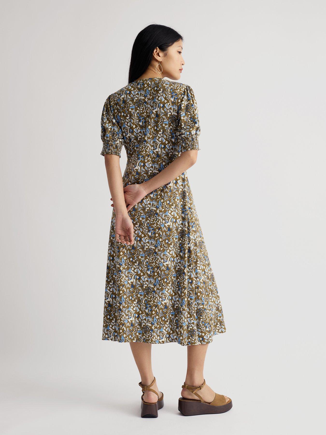 Image 2 of 5 of Seasalt Cornwall Fenil Empire Line Midi Dress - Green