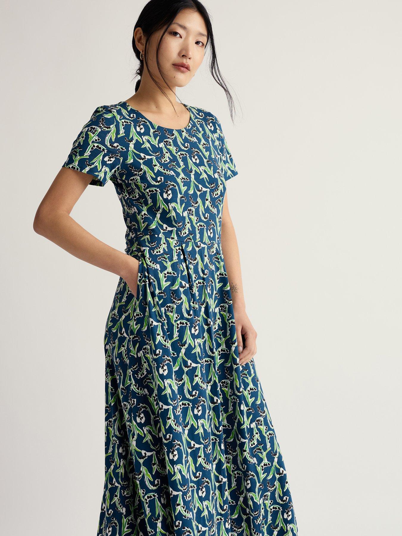 Image 1 of 5 of Seasalt Cornwall Veronica Short Sleeve Midi Dress - Blue