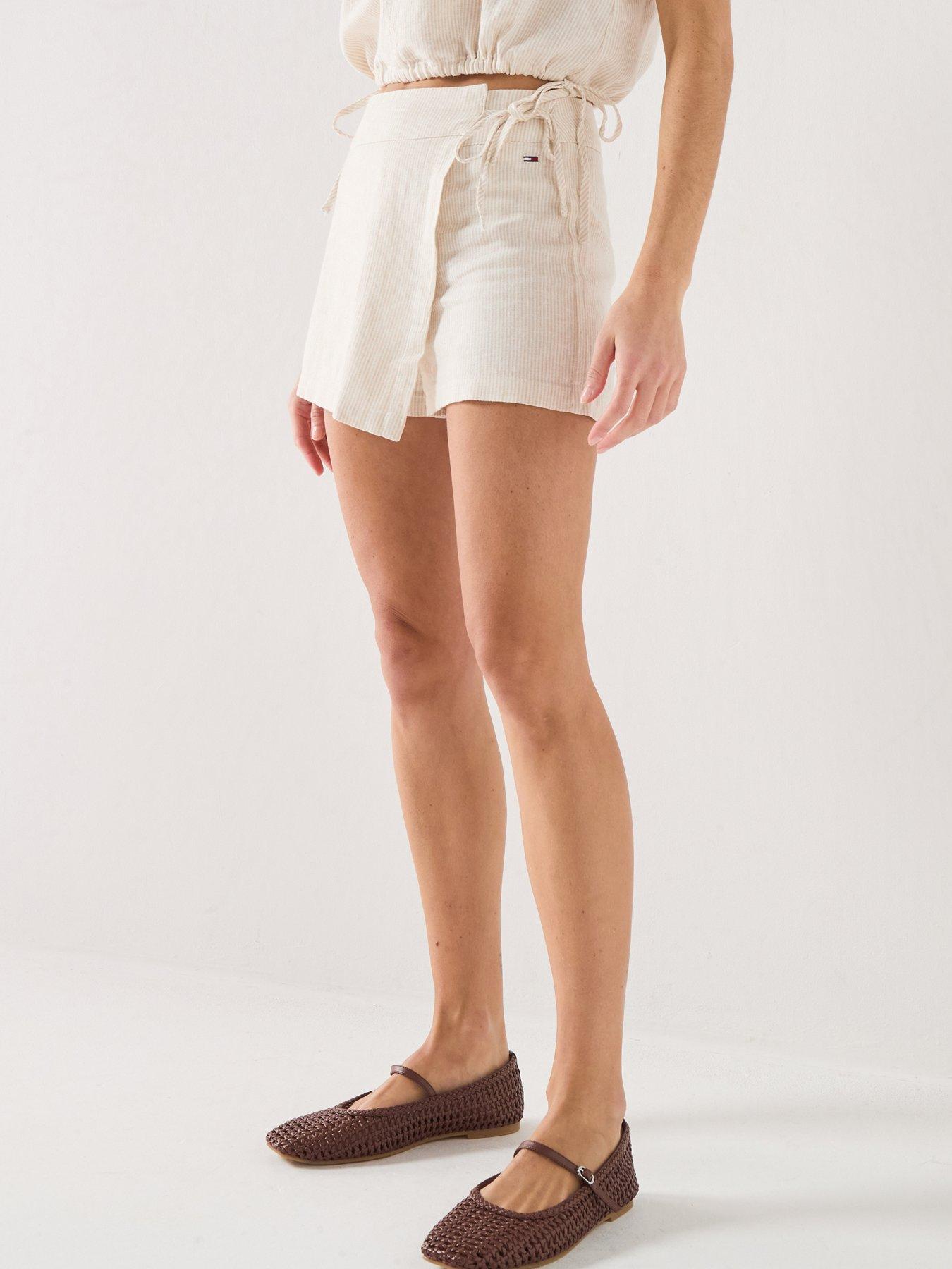Tommy Jeans Linen Skort - White Clay