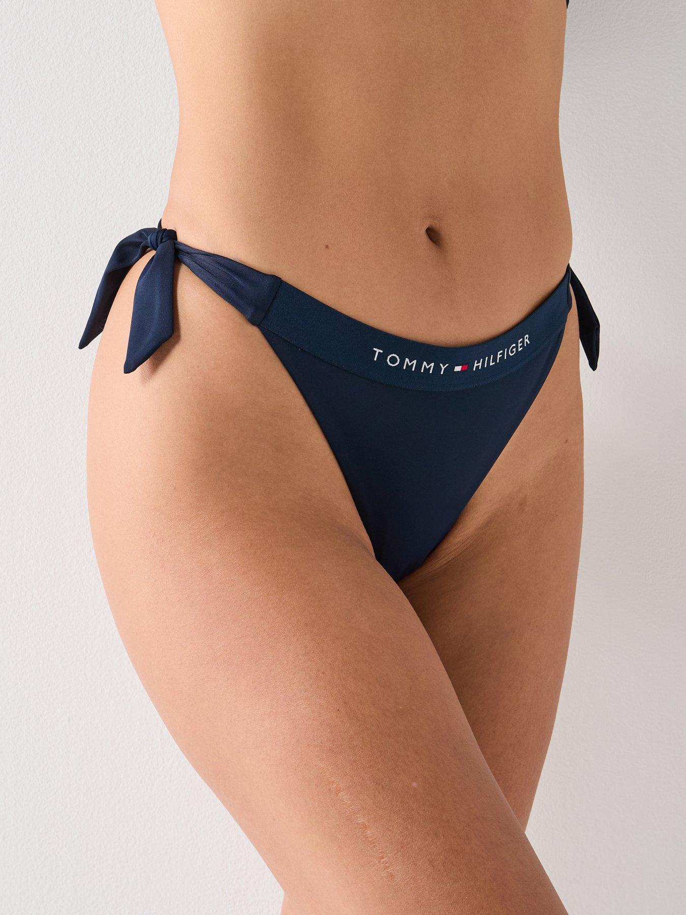 Tommy Hilfiger Logo Side Tie Bikini Bottoms - Navy