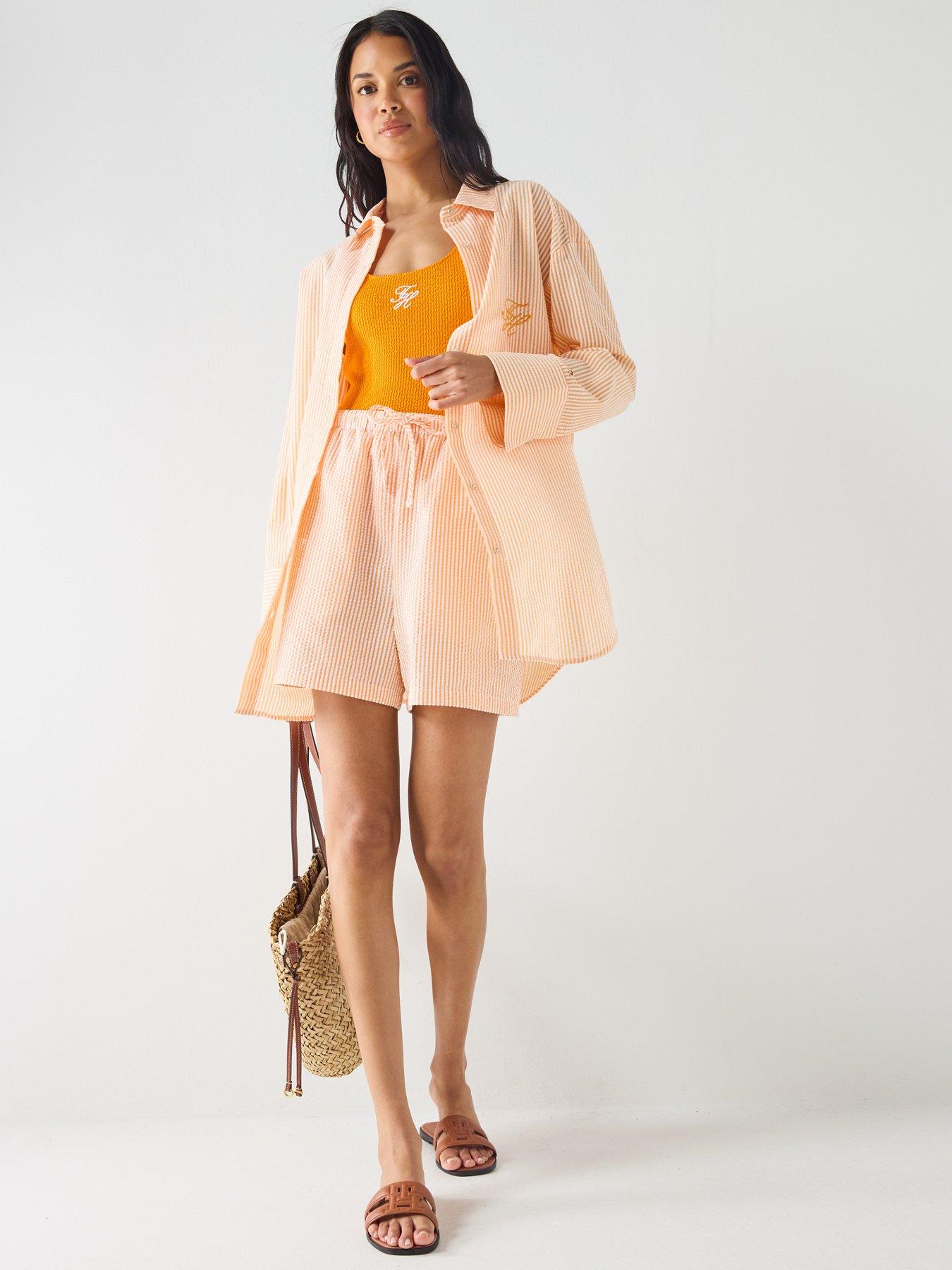Image 3 of 5 of Tommy Hilfiger Scoop Back One Piece Swimsuit - Orange
