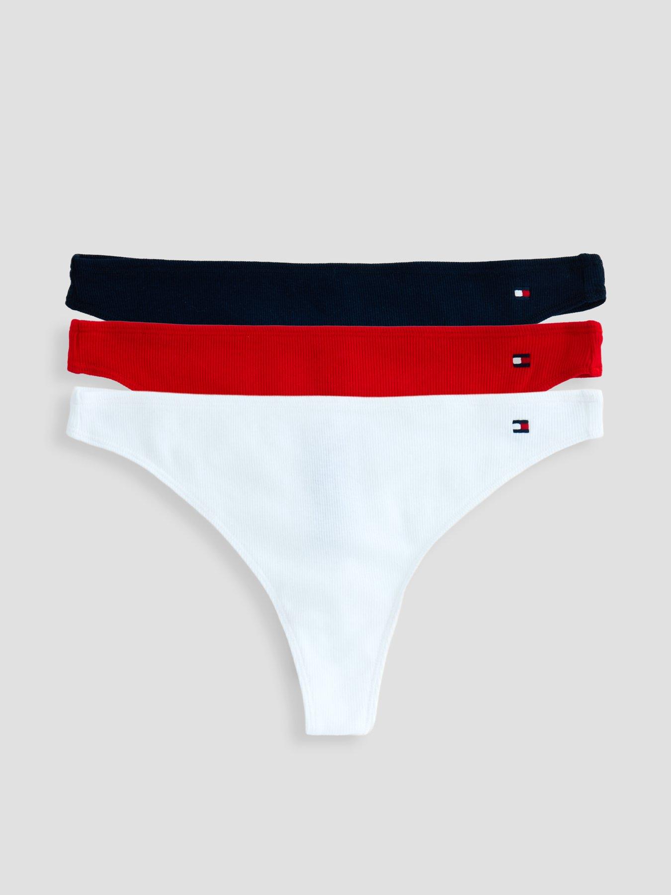 Tommy Hilfiger 3 Pack Dipped Thong - Red/White/Black