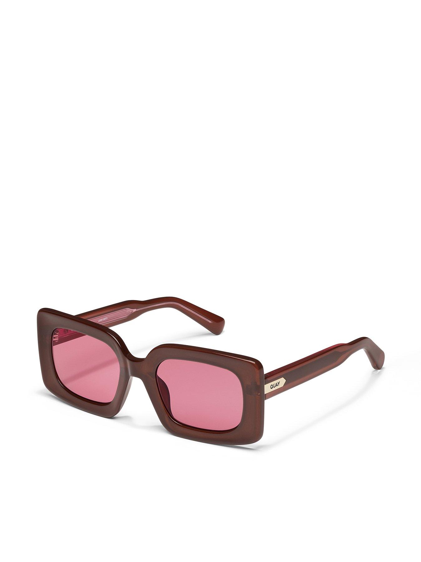 QUAY AUSTRALIA Talk Show-dark Brown/magenta