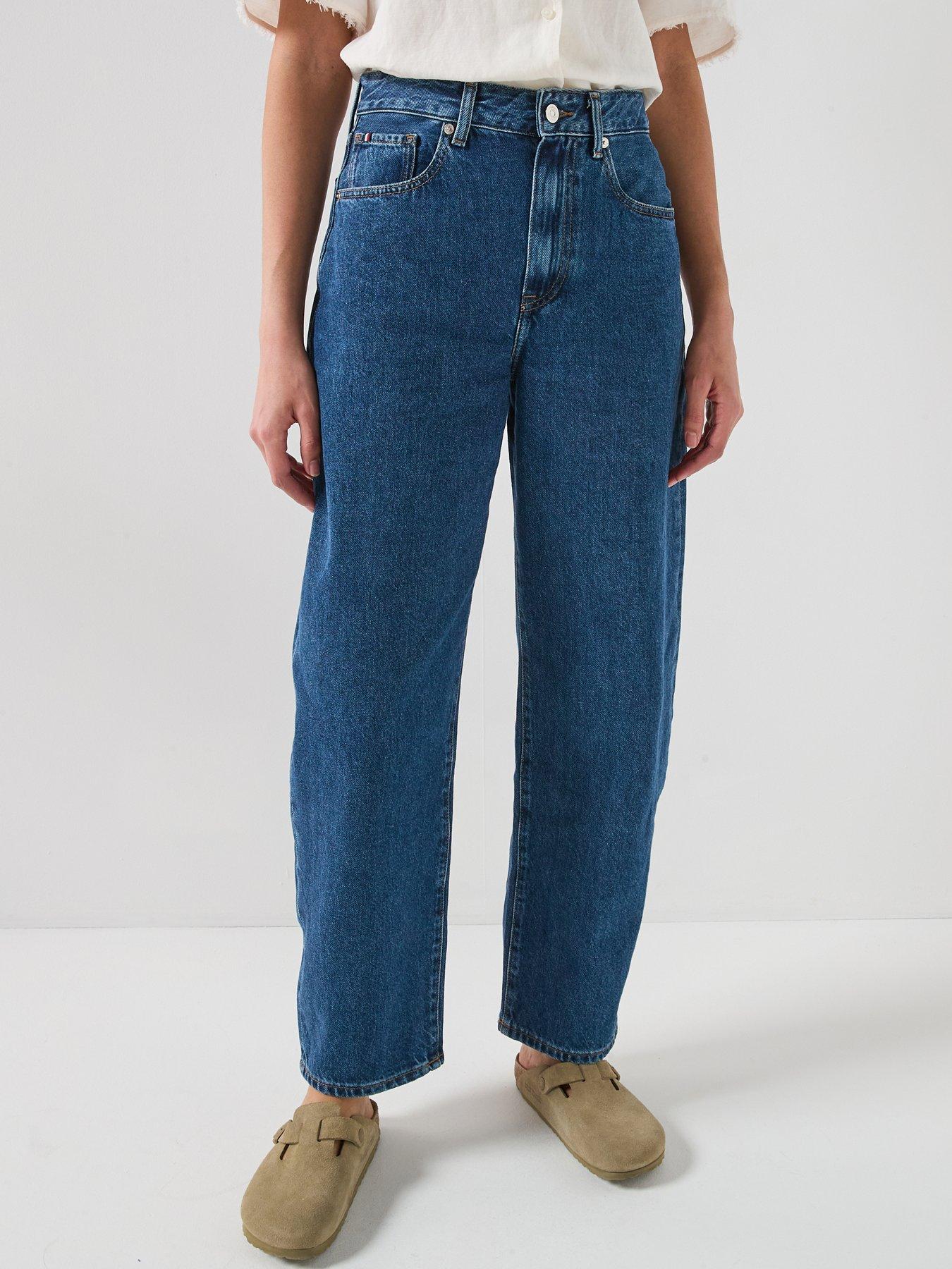 Image 1 of 6 of Tommy Hilfiger Barrel Leg Jeans - Blue