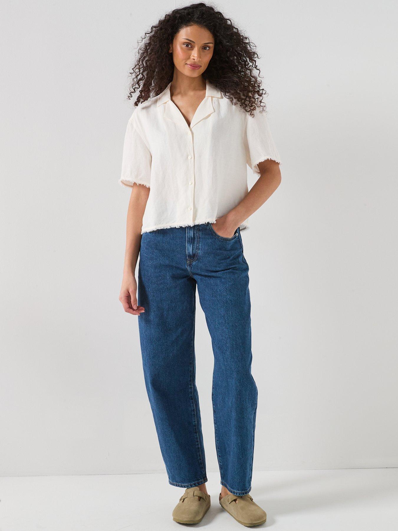 Image 3 of 6 of Tommy Hilfiger Barrel Leg Jeans - Blue