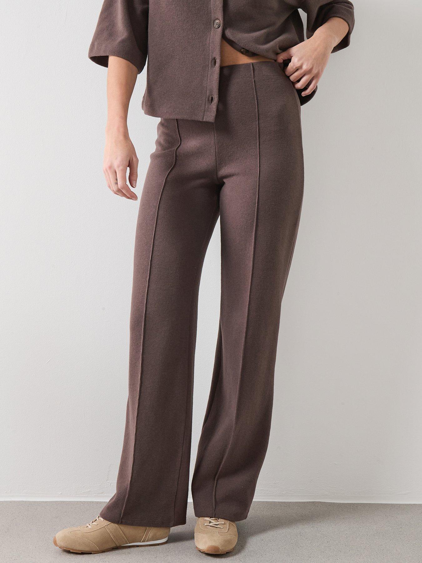 The Very Collection Wide Leg Trouser - Brown