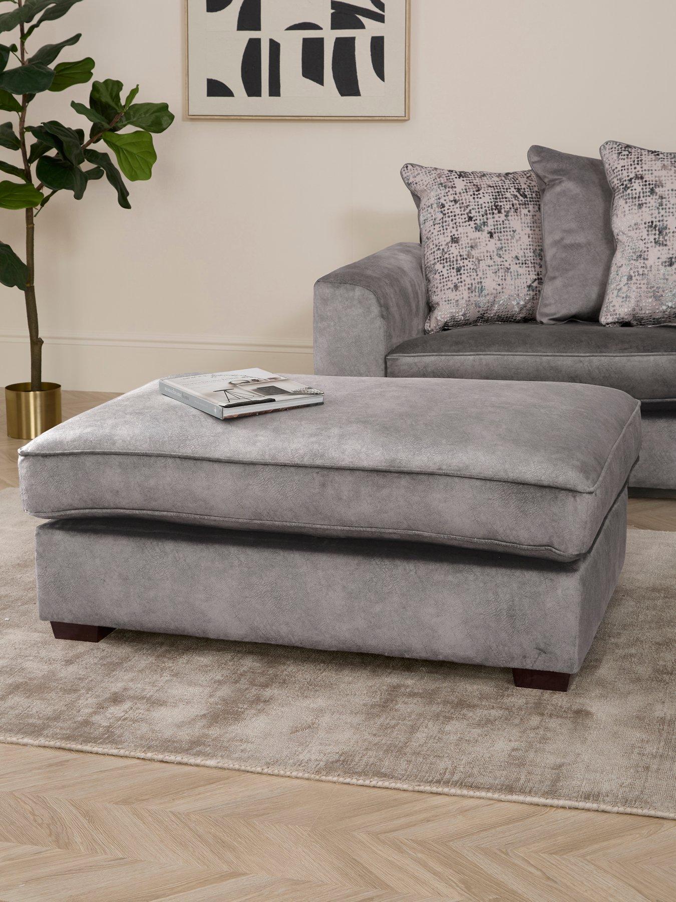 Very Home Portobello Fabric Large Footstool - Made to Order in the UK