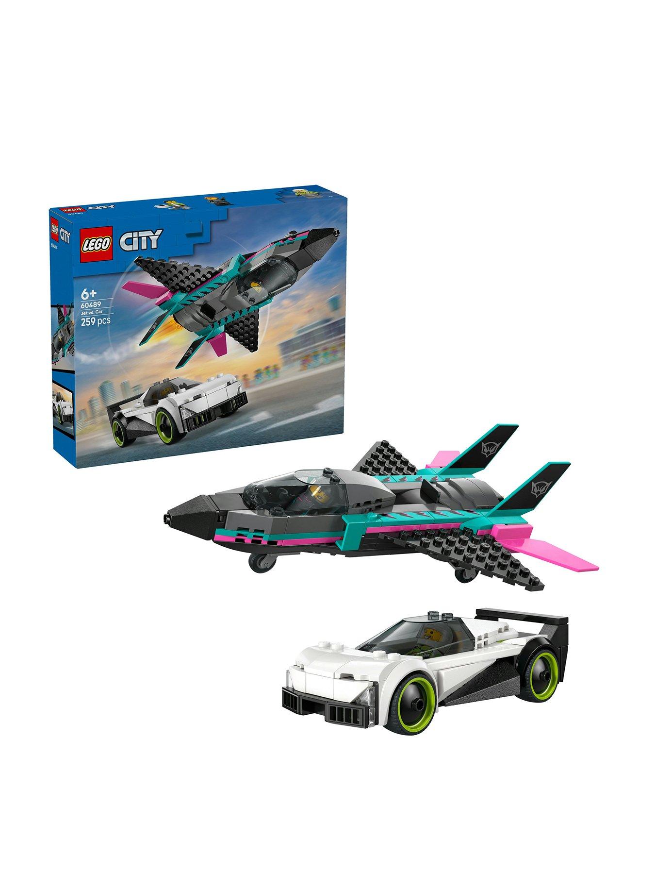 LEGO City Jet vs. Car – Toy Cars and Jet Toy Playset (60489)