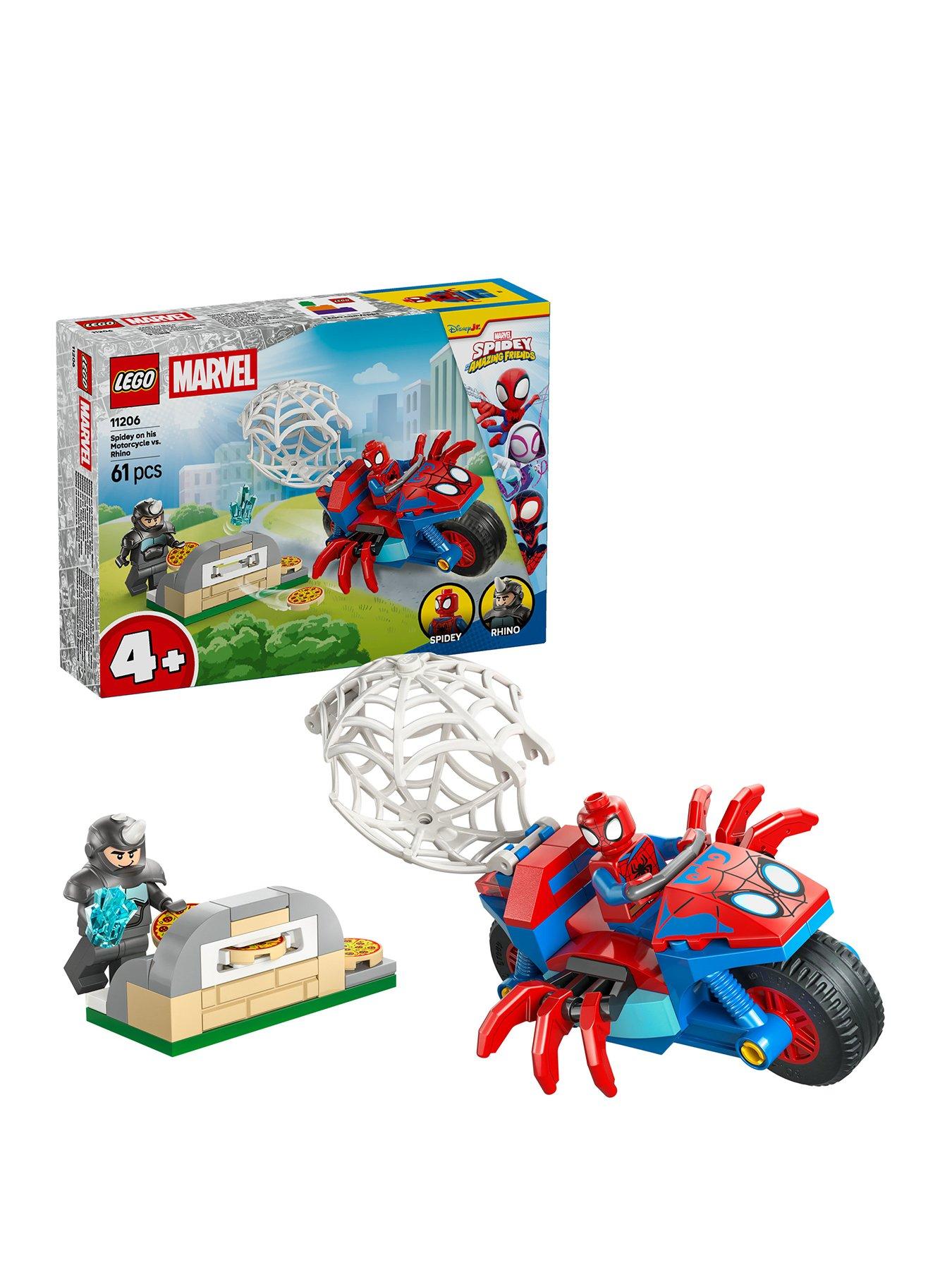 Lego Spiderman Spidey On His Motorcycle Vs. Rhino 11206