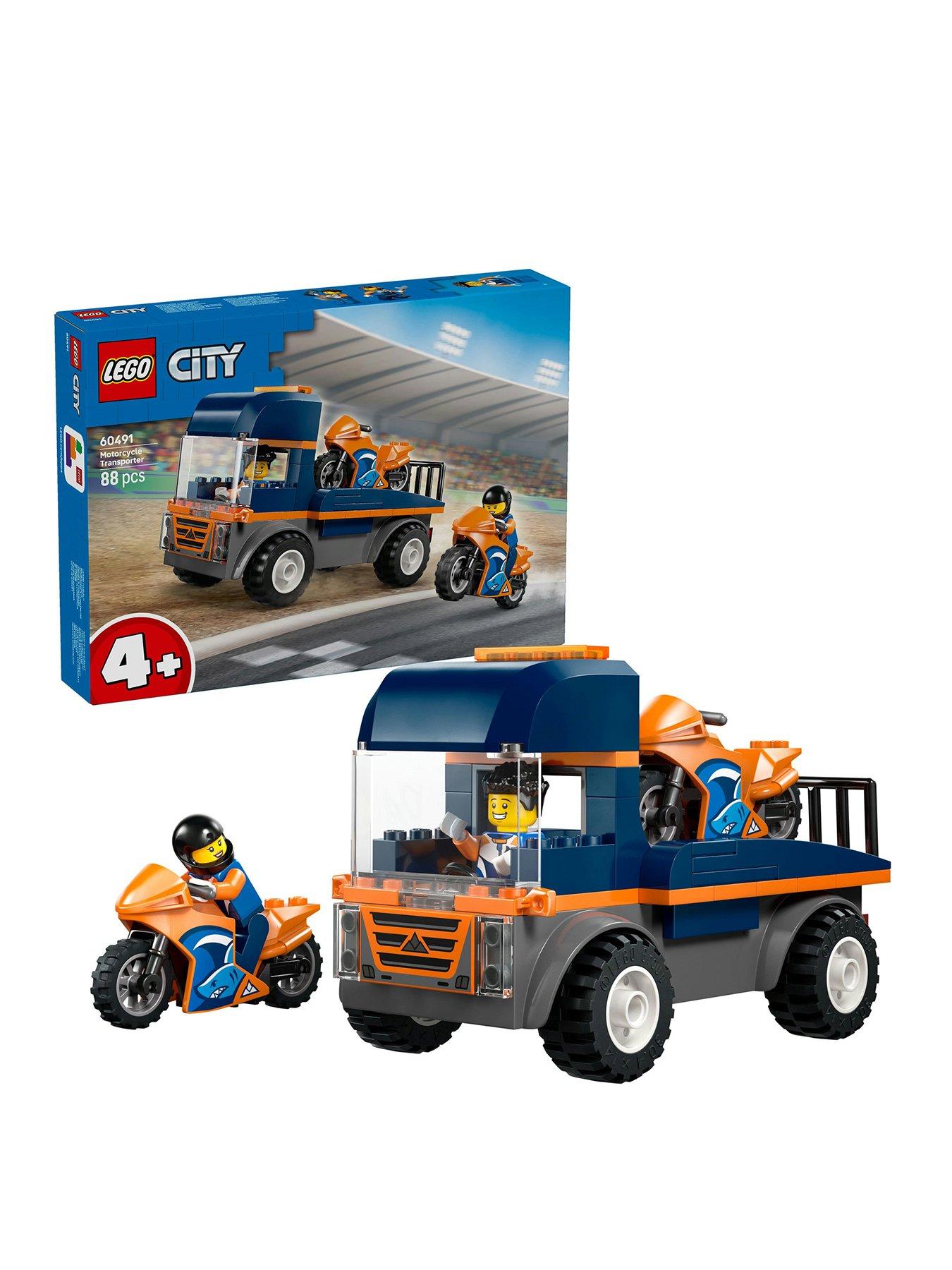LEGO City Motorcycle Transporter Toy and 2 Minifigures (60491)