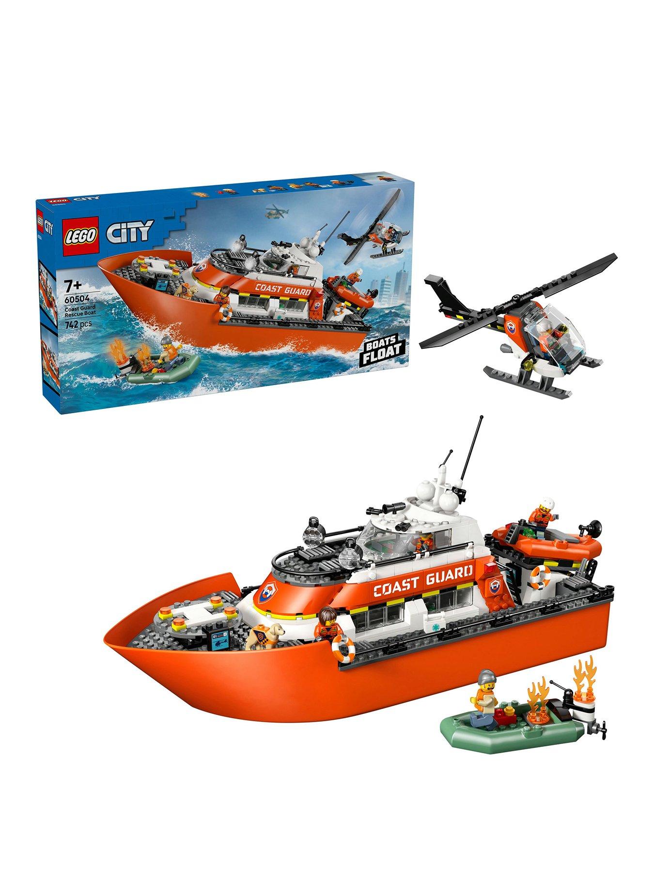 Image 1 of 8 of LEGO City Coast Guard Rescue Boat &amp; Helicopter Playset (60504)