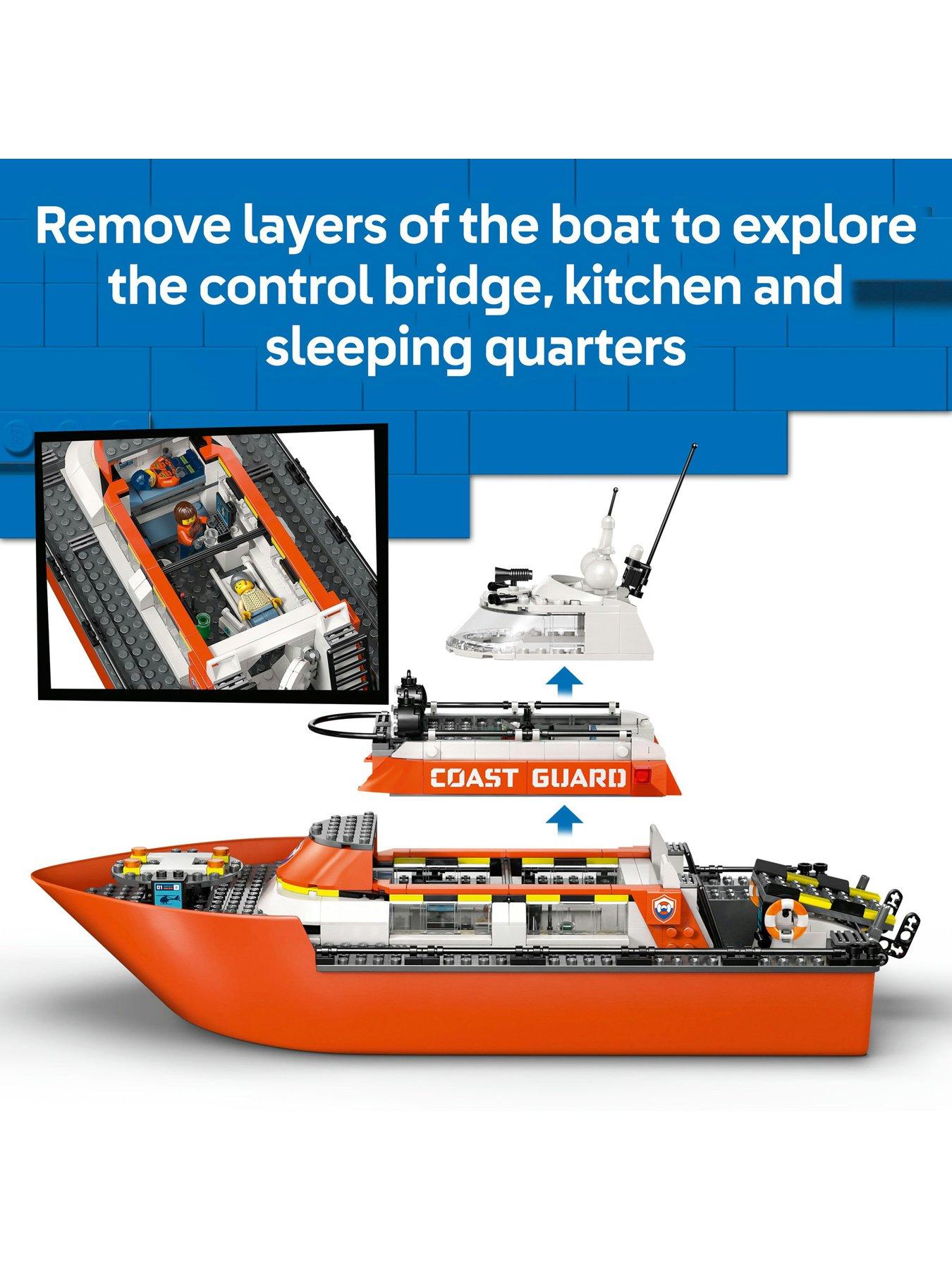 Image 3 of 8 of LEGO City Coast Guard Rescue Boat &amp; Helicopter Playset (60504)