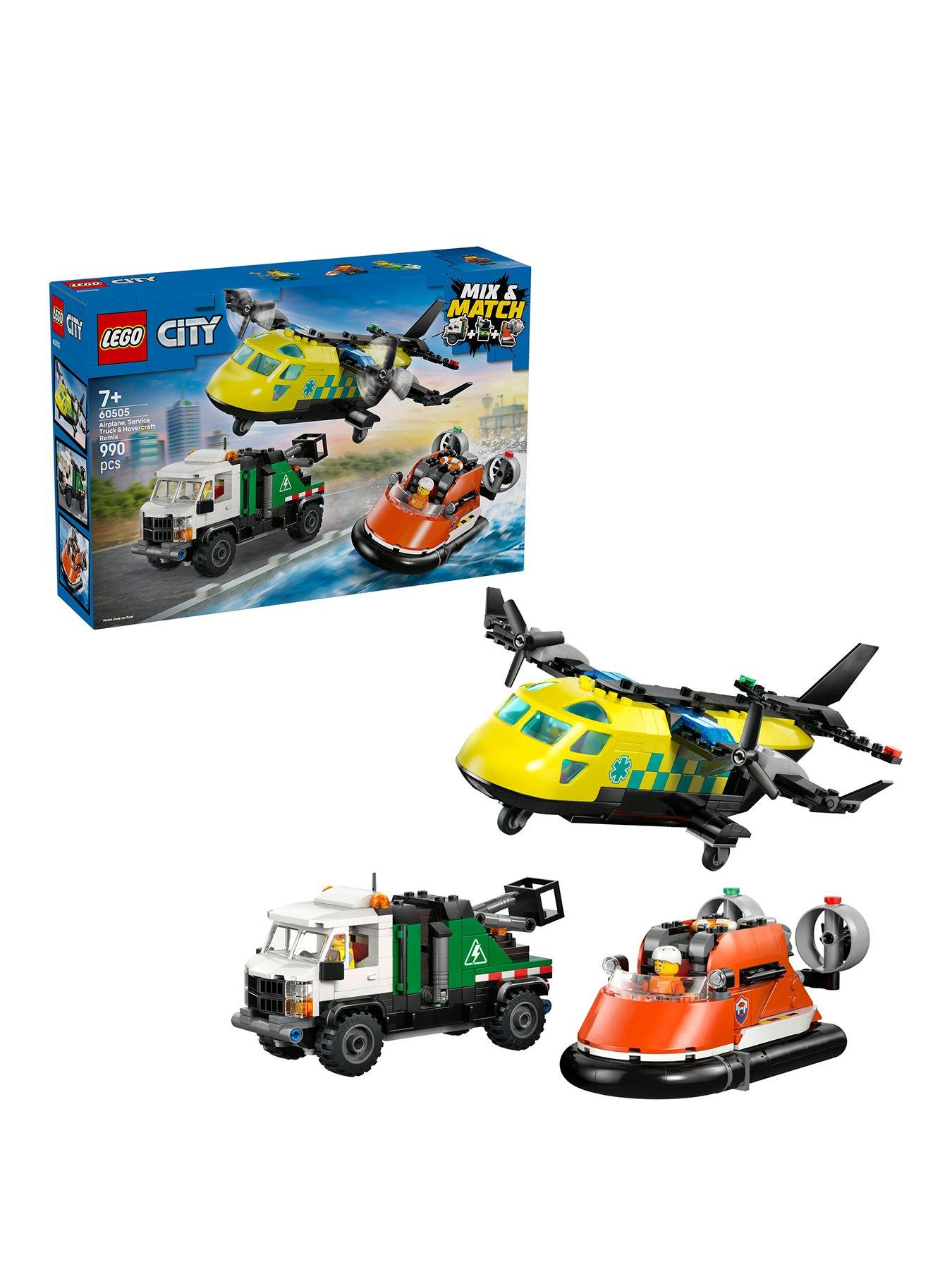 Image 1 of 8 of LEGO City Airplane, Service Truck &amp; Hovercraft Remix (60505)