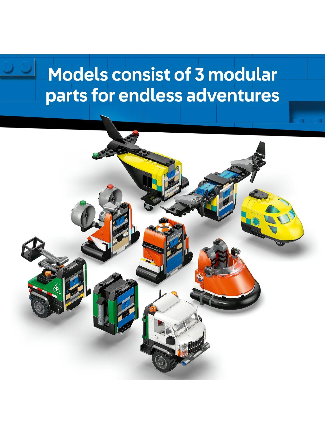 Image 4 of 8 of LEGO City Airplane, Service Truck &amp; Hovercraft Remix (60505)