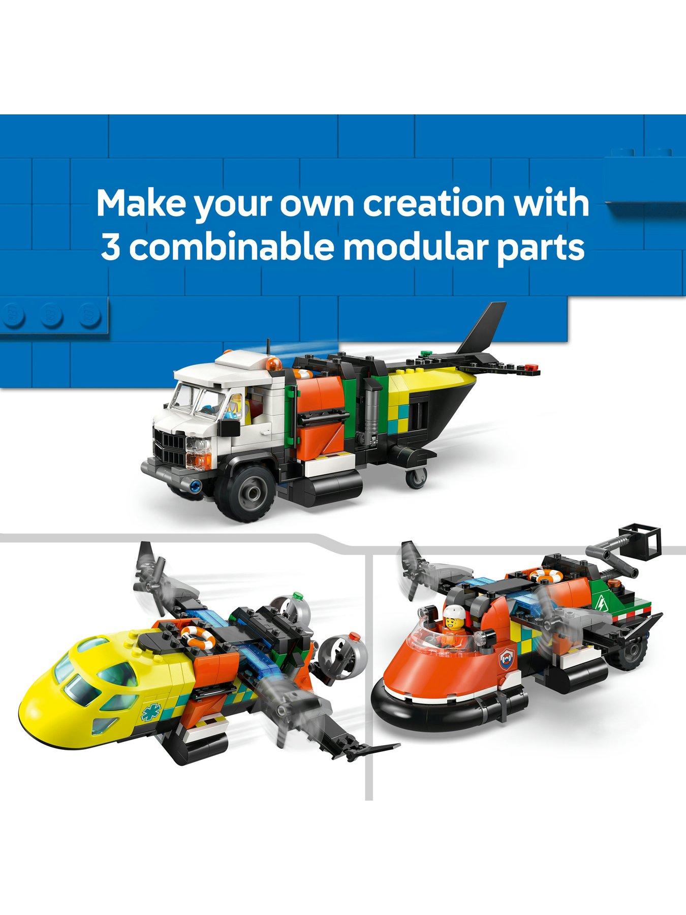 Image 5 of 8 of LEGO City Airplane, Service Truck &amp; Hovercraft Remix (60505)