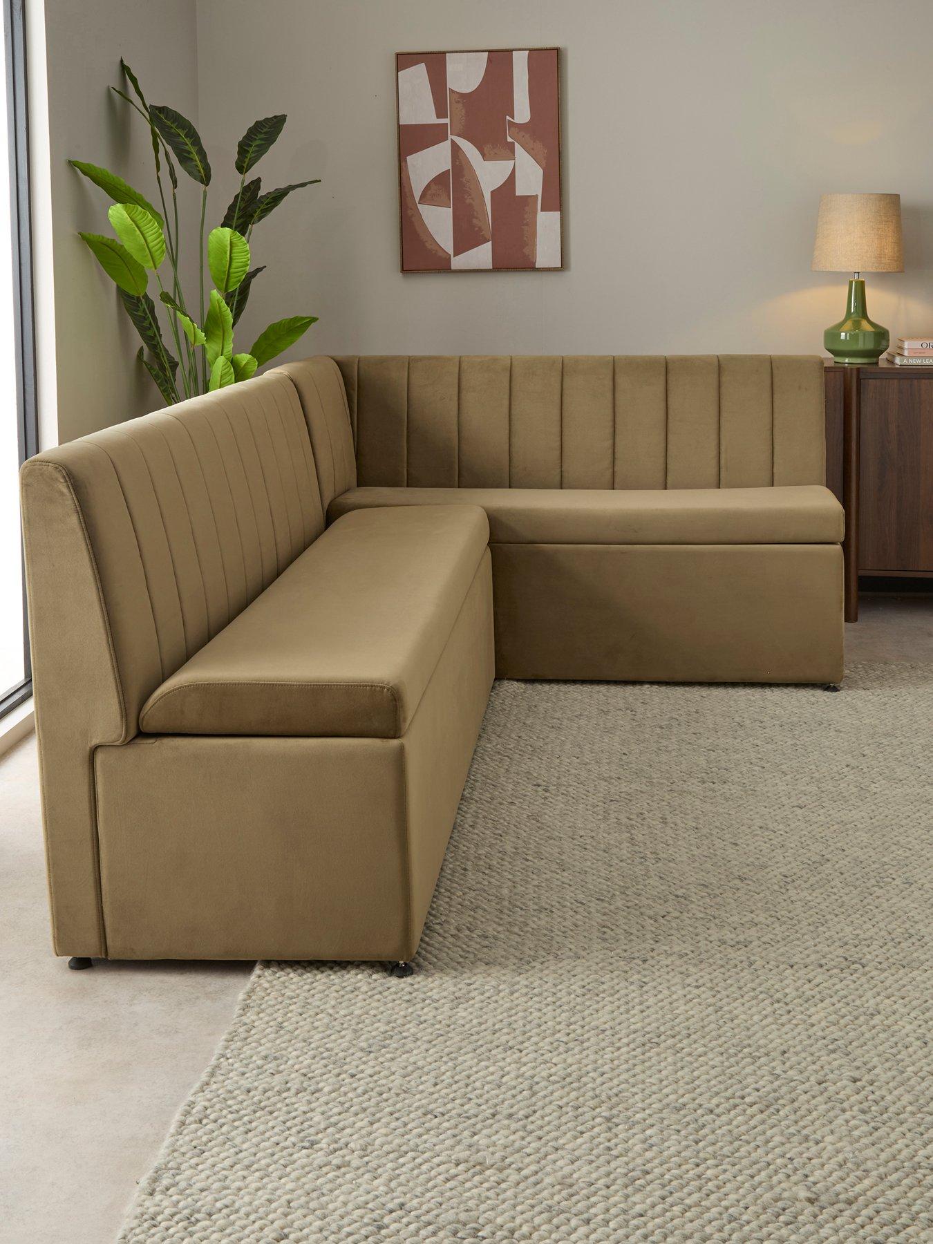 The Very Collection Sander Corner Storage Booth - Moss Green