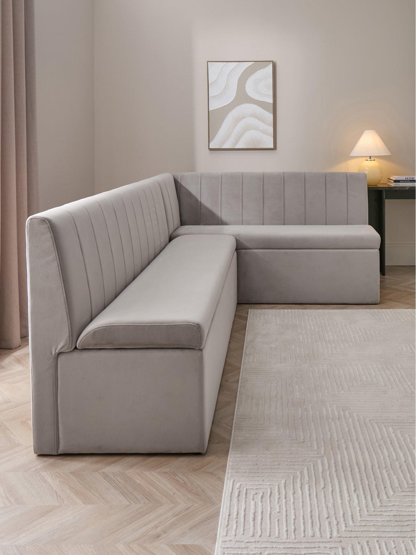 The Very Collection Sander Corner Storage Booth - Grey - FSC® Certified