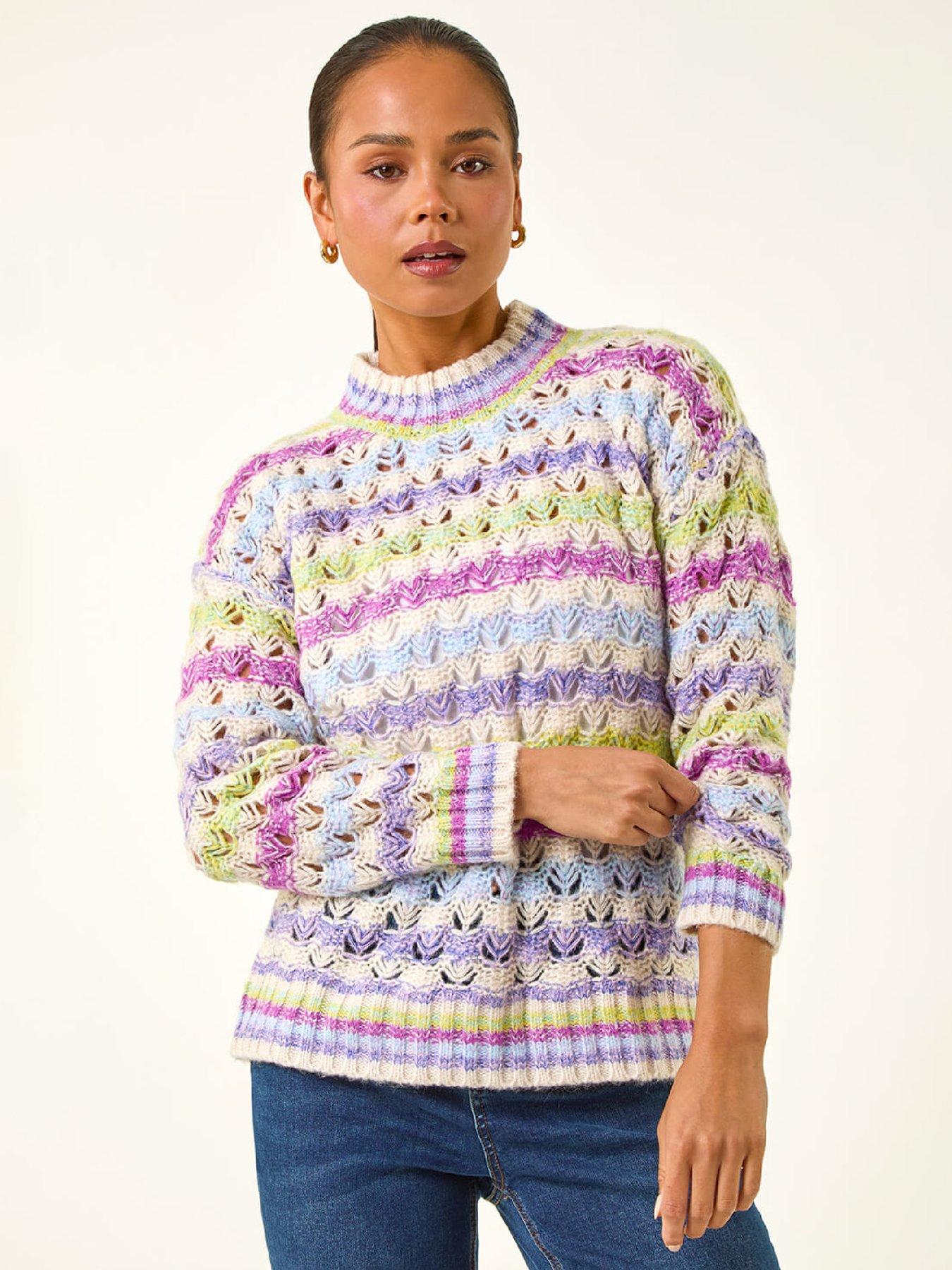 Roman Petite Stripe Knit Jumper - Purple