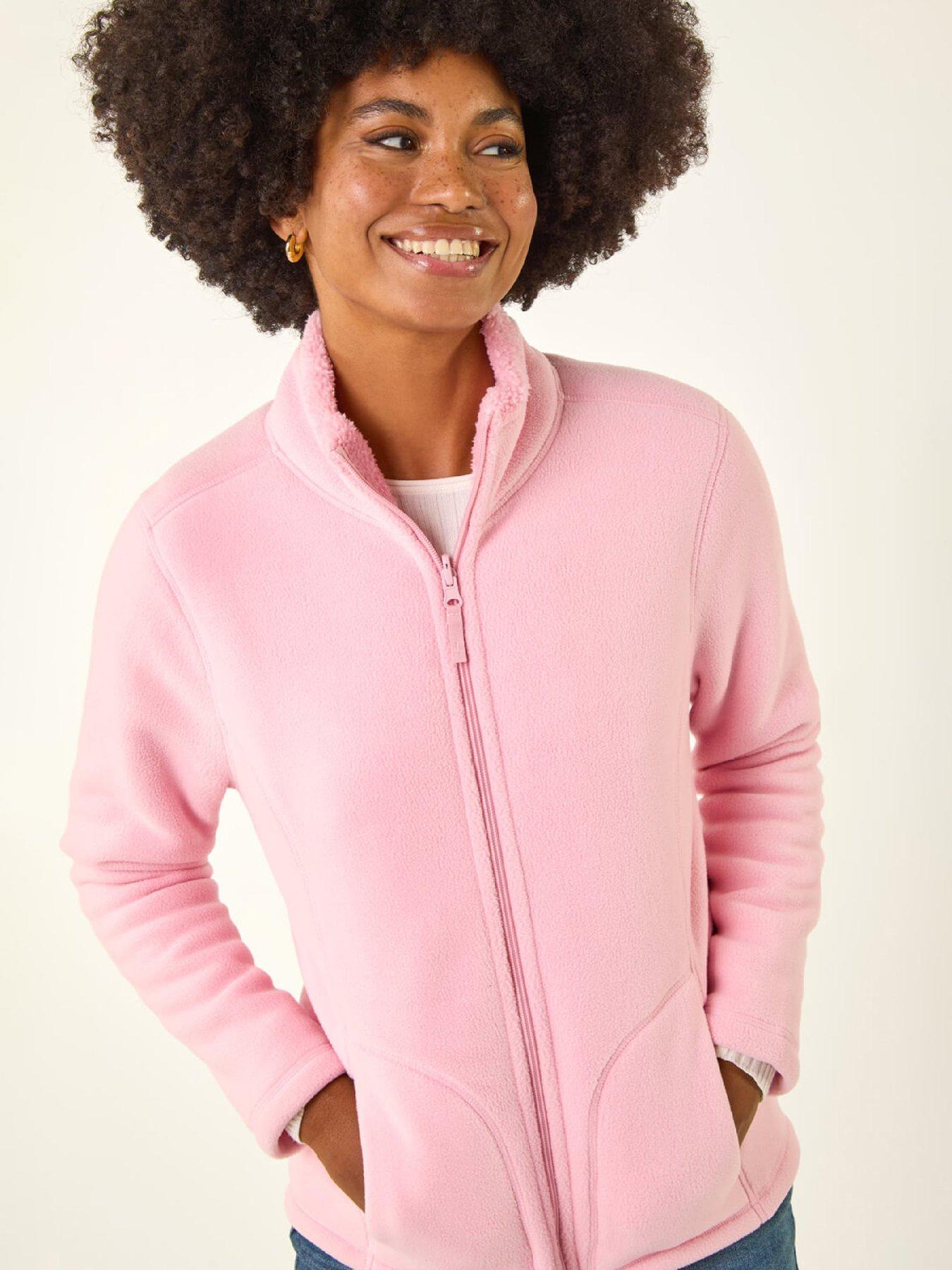 Roman Reversible Fleece Zip Jacket, Pink, Size 10, Women