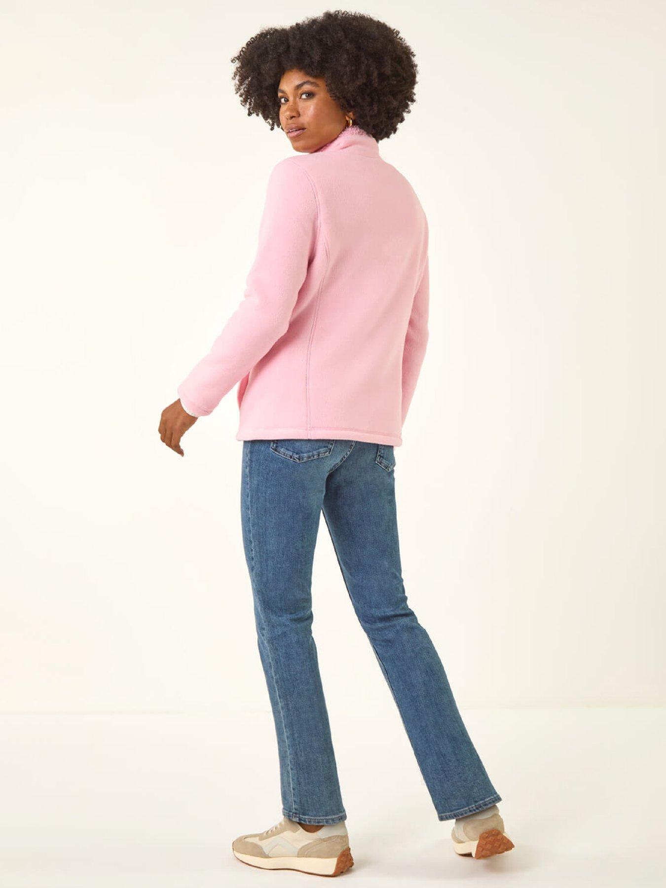 Image 2 of 5 of Roman Reversible Fleece Zip Jacket - Pink