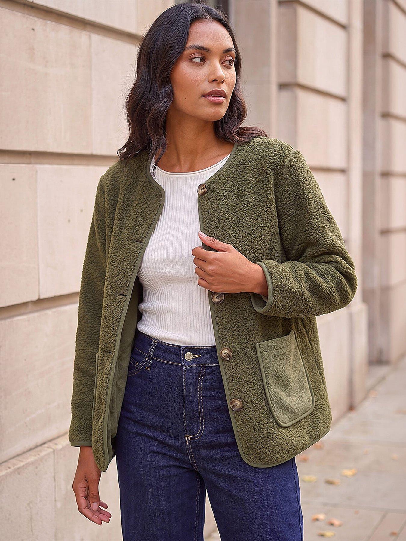 Roman Khaki Fleece Pocket Front Jacket - Image 5