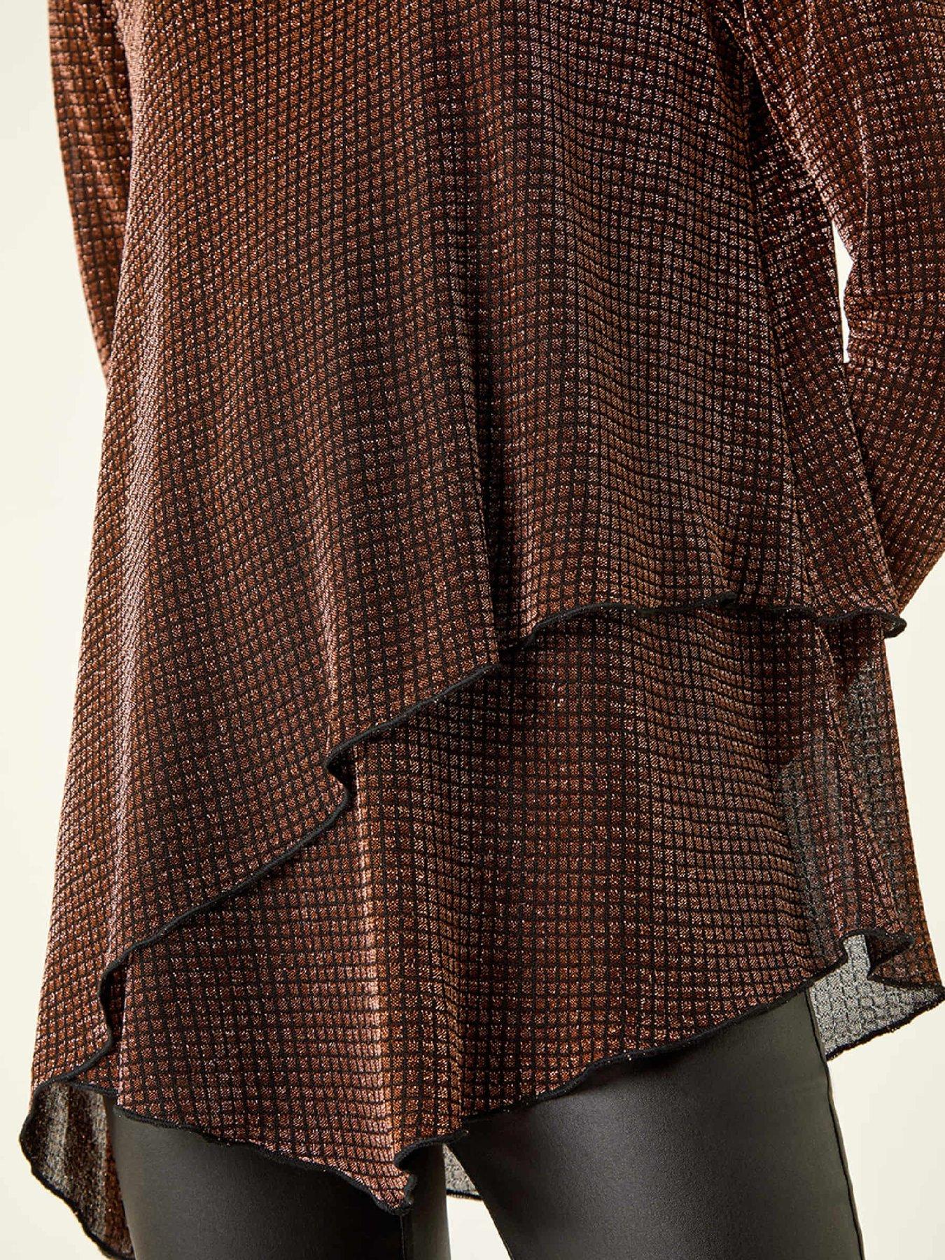 Image 5 of 5 of Roman Shimmer Asymmetric Layered Top - Bronze